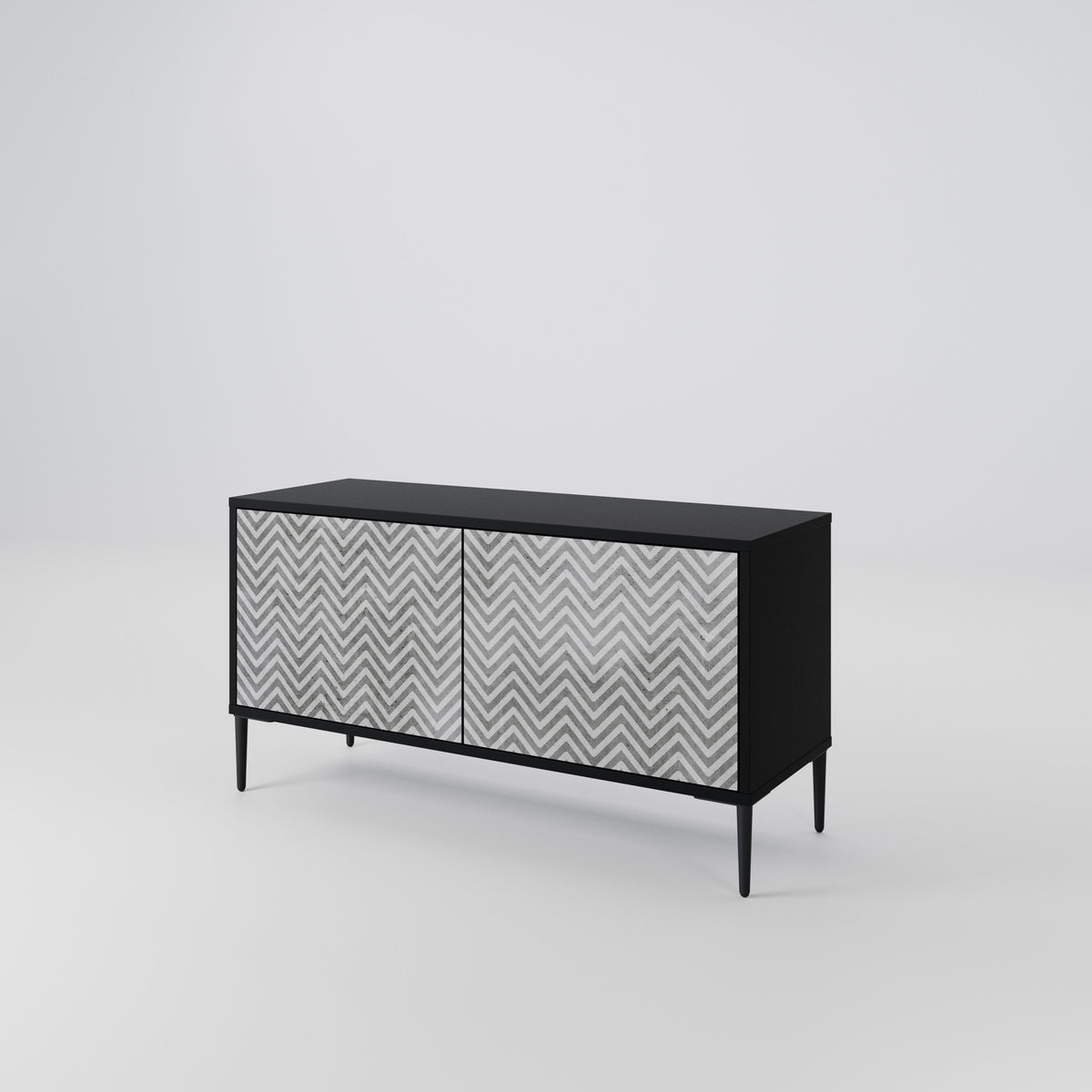 CONCRETE ZIG ZAG Mueble de TV Compacto de 2 puertas