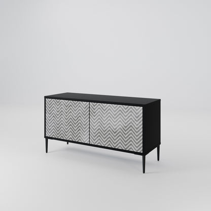 CONCRETE ZIG ZAG Mueble de TV Compacto de 2 puertas