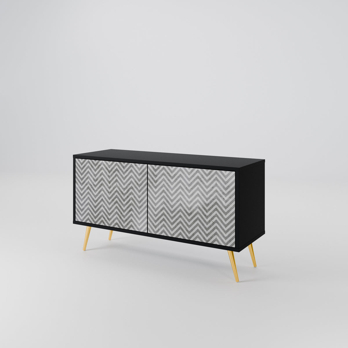 CONCRETE ZIG ZAG Mueble de TV Compacto de 2 puertas