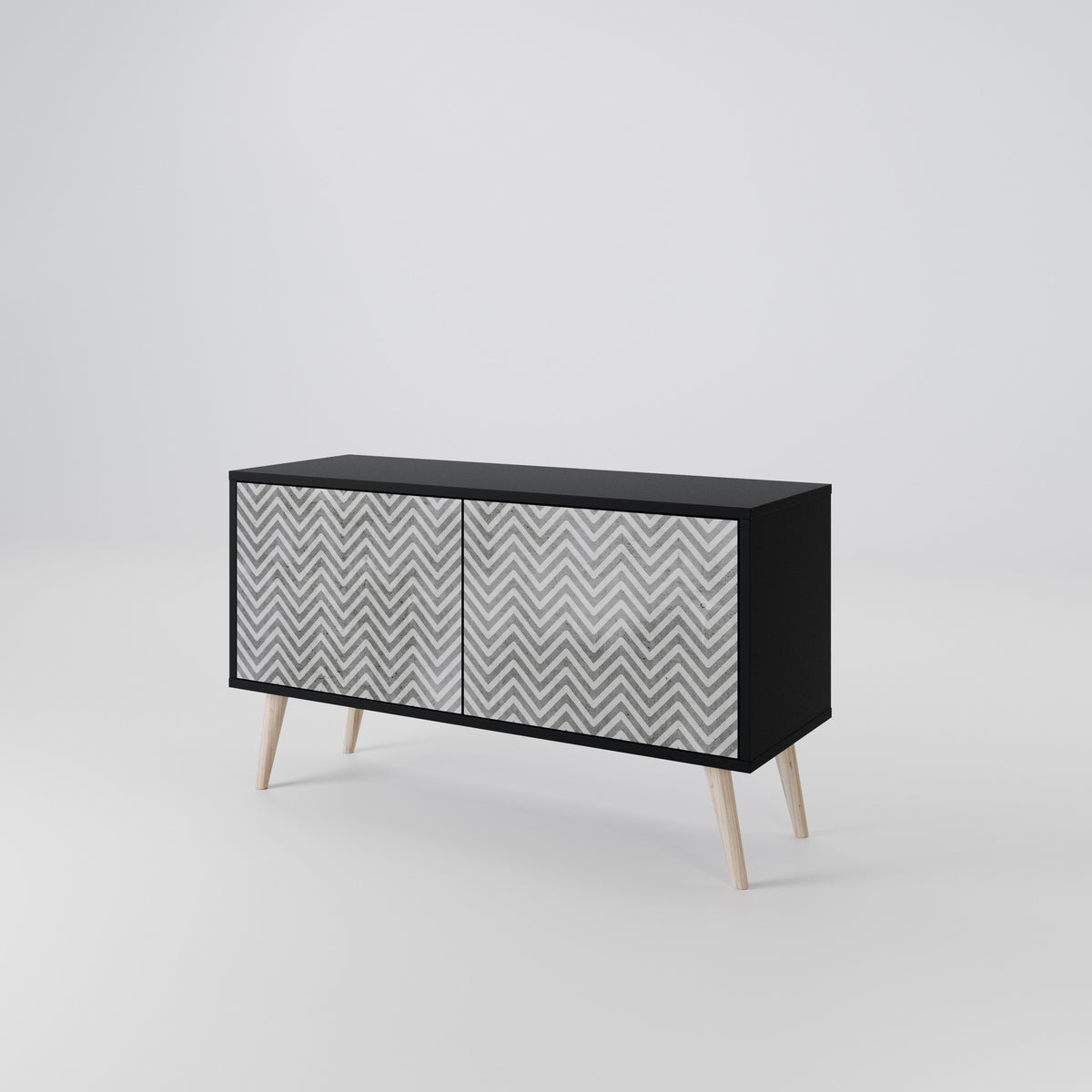 CONCRETE ZIG ZAG Mueble de TV Compacto de 2 puertas