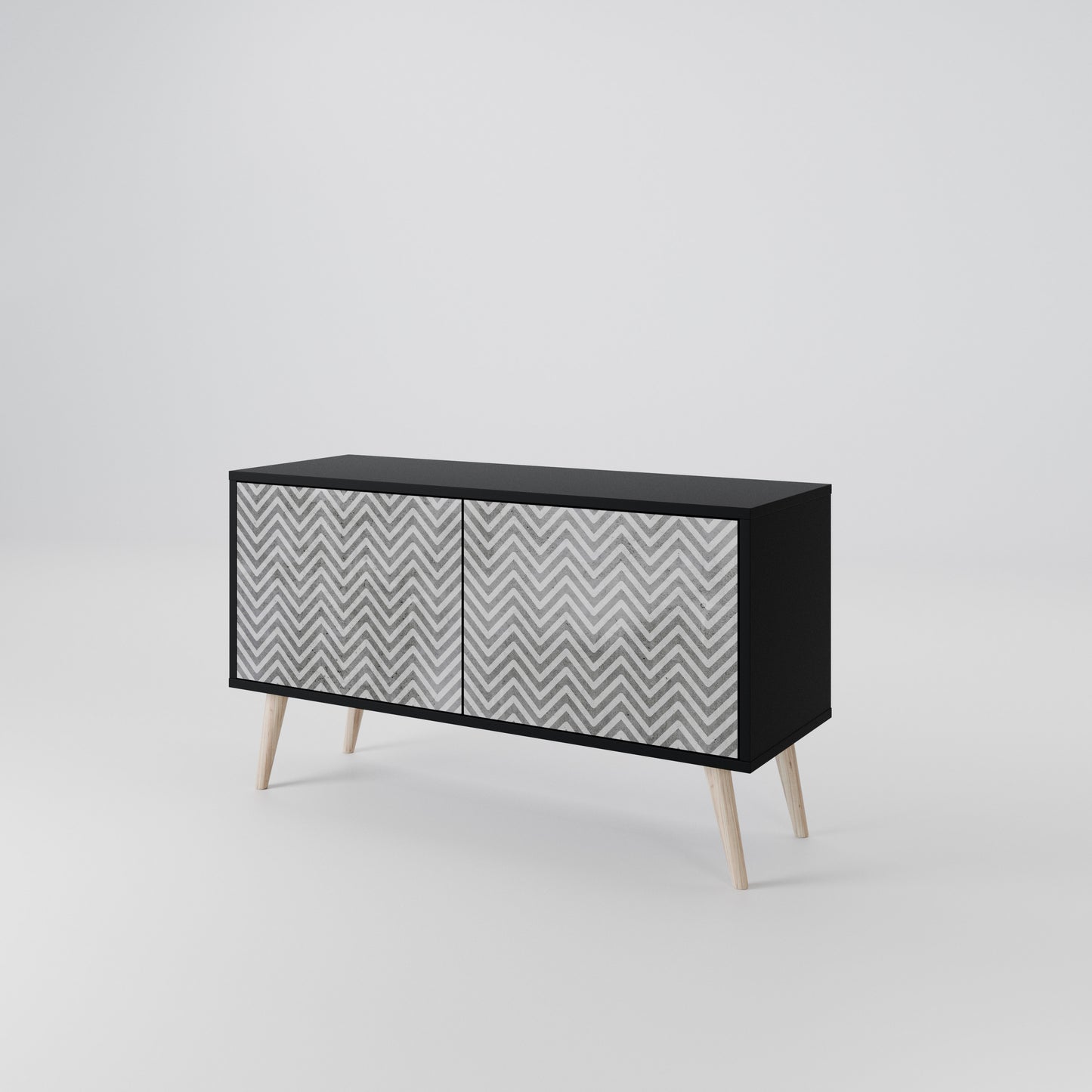 CONCRETE ZIG ZAG Mueble de TV Compacto de 2 puertas