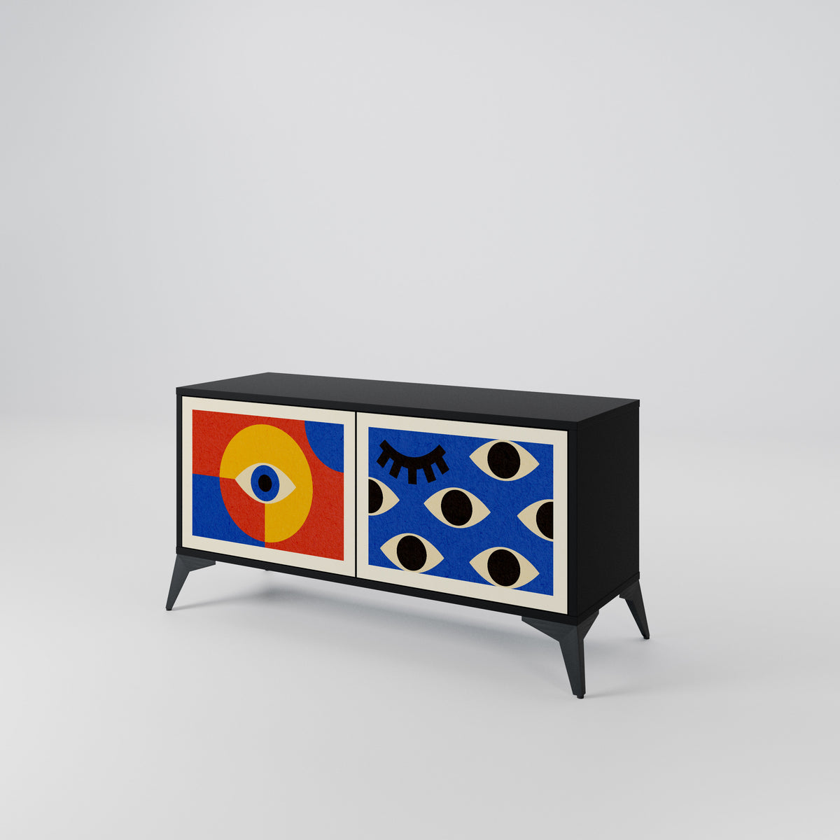 GEOMETRIC EYES Mueble de TV Compacto de 2 puertas