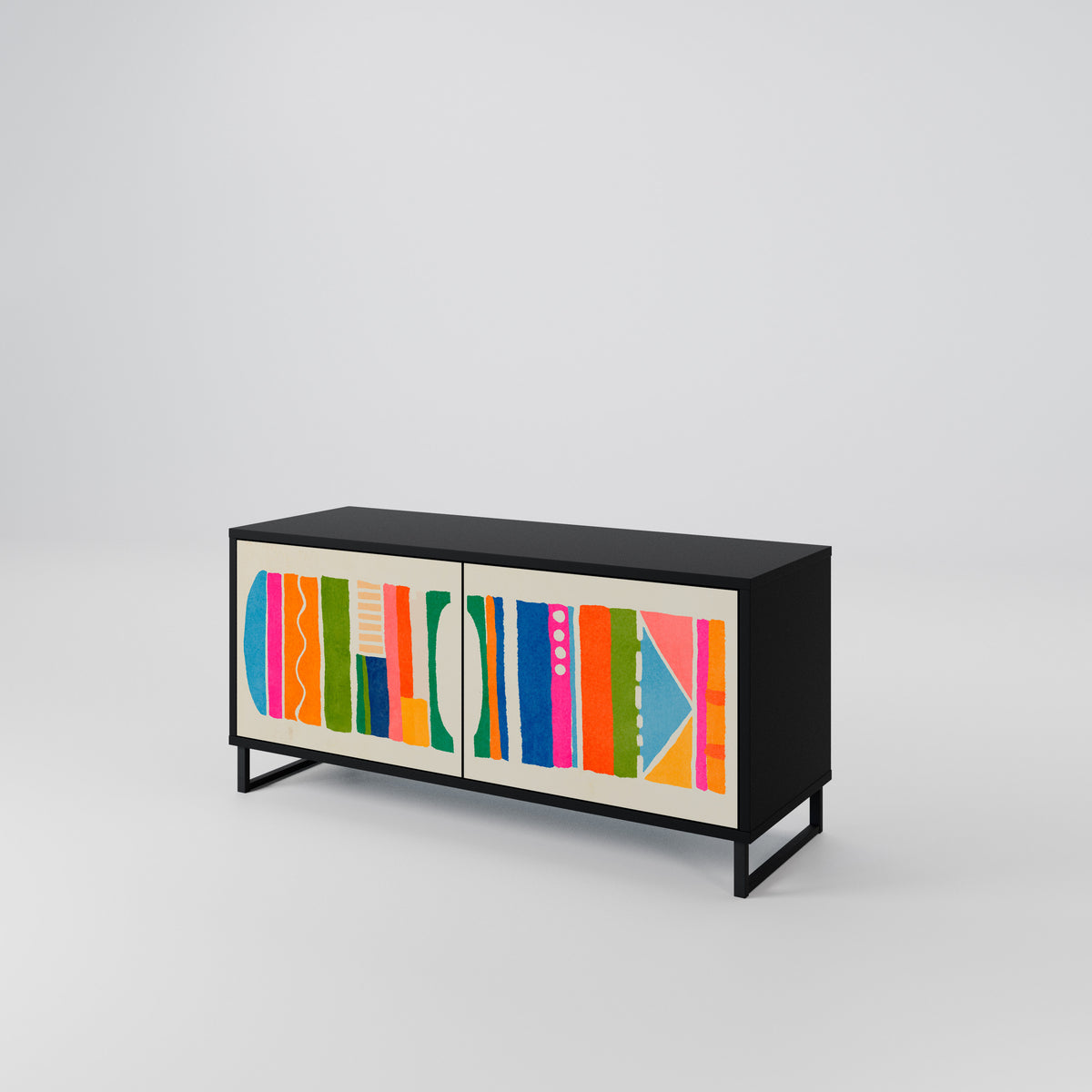 GEOMETRIC SHINE Mueble de TV Compacto de 2 puertas