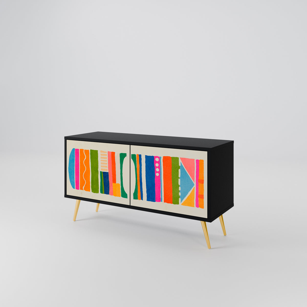 GEOMETRIC SHINE Mueble de TV Compacto de 2 puertas