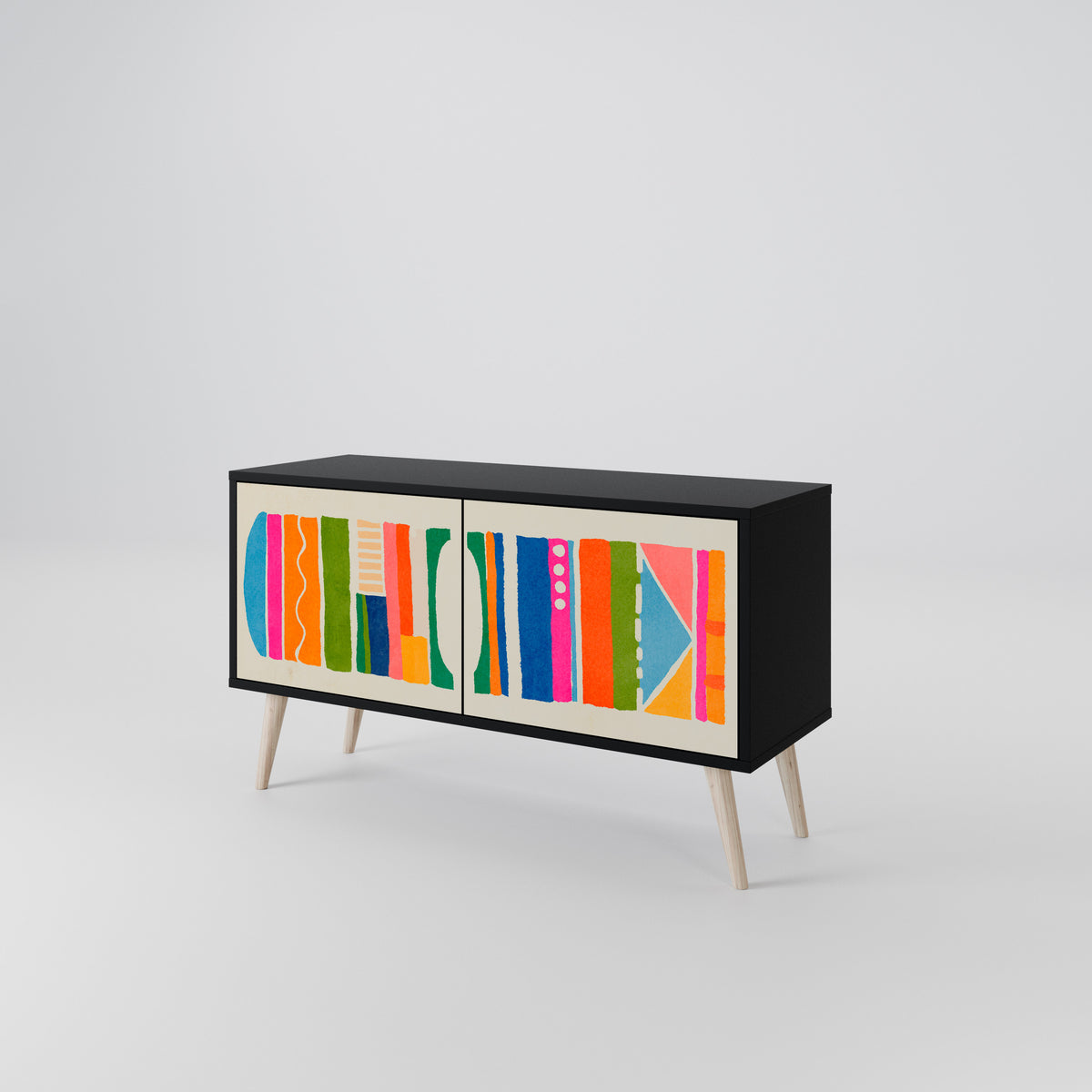GEOMETRIC SHINE Mueble de TV Compacto de 2 puertas