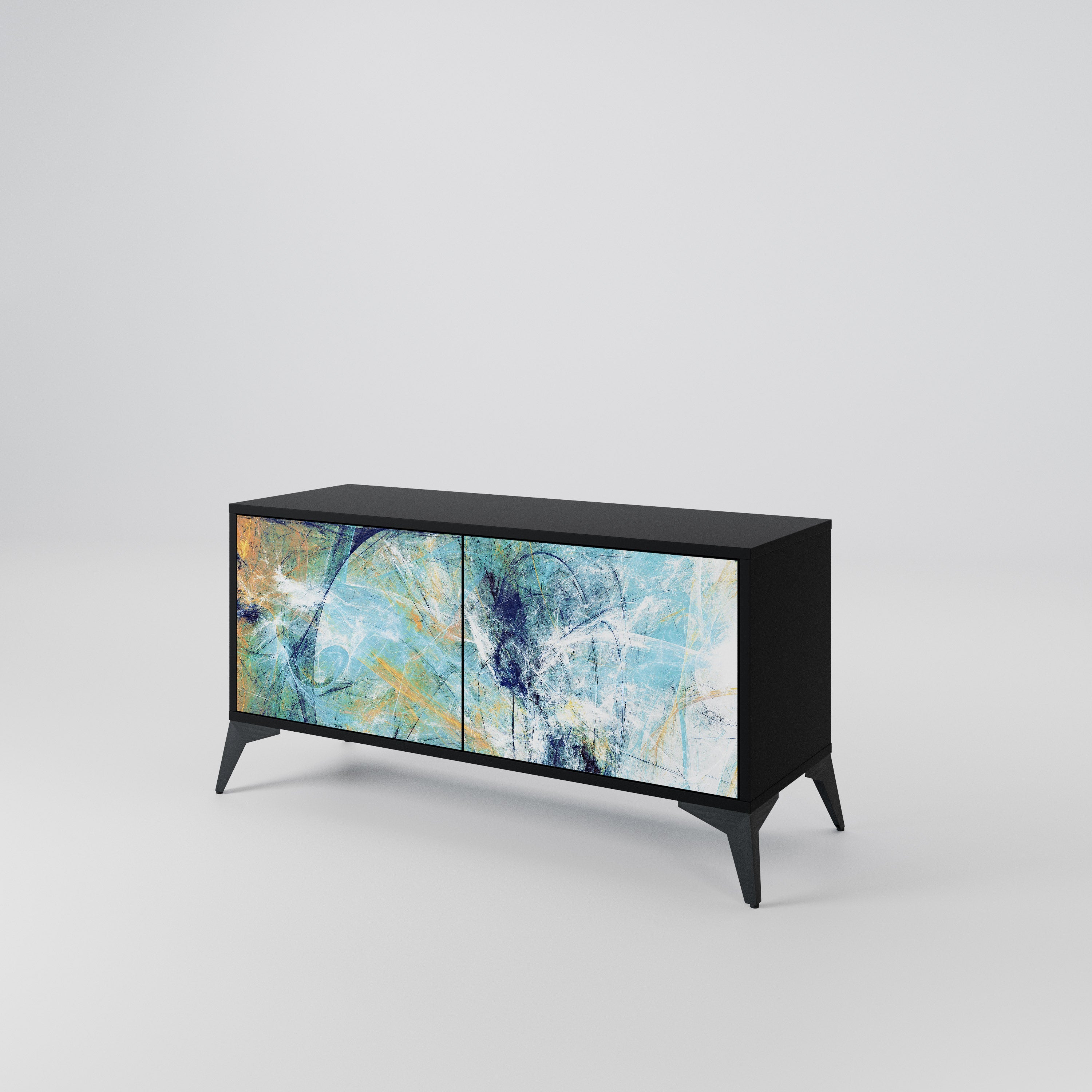 ABSTRACT THOUGHTS Mueble de TV Compacto de 2 puertas