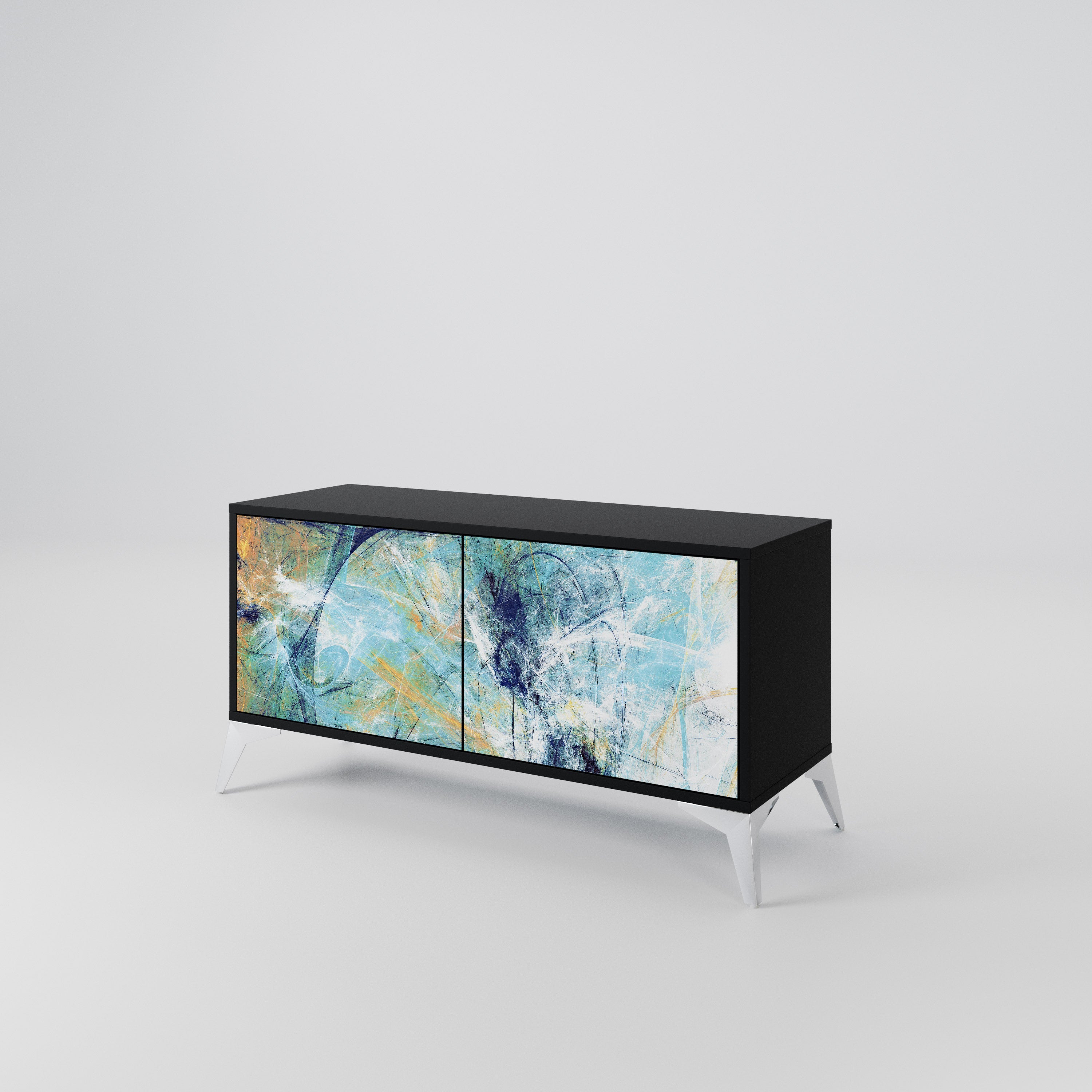 ABSTRACT THOUGHTS Mueble de TV Compacto de 2 puertas