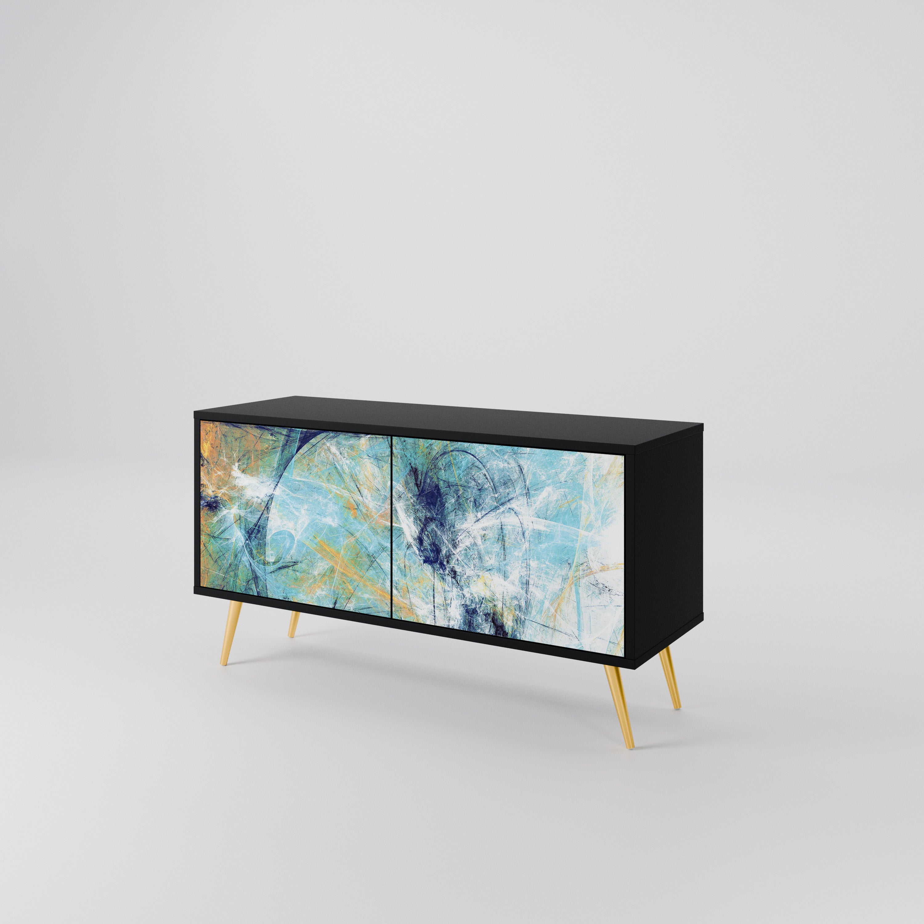 ABSTRACT THOUGHTS Mueble de TV Compacto de 2 puertas