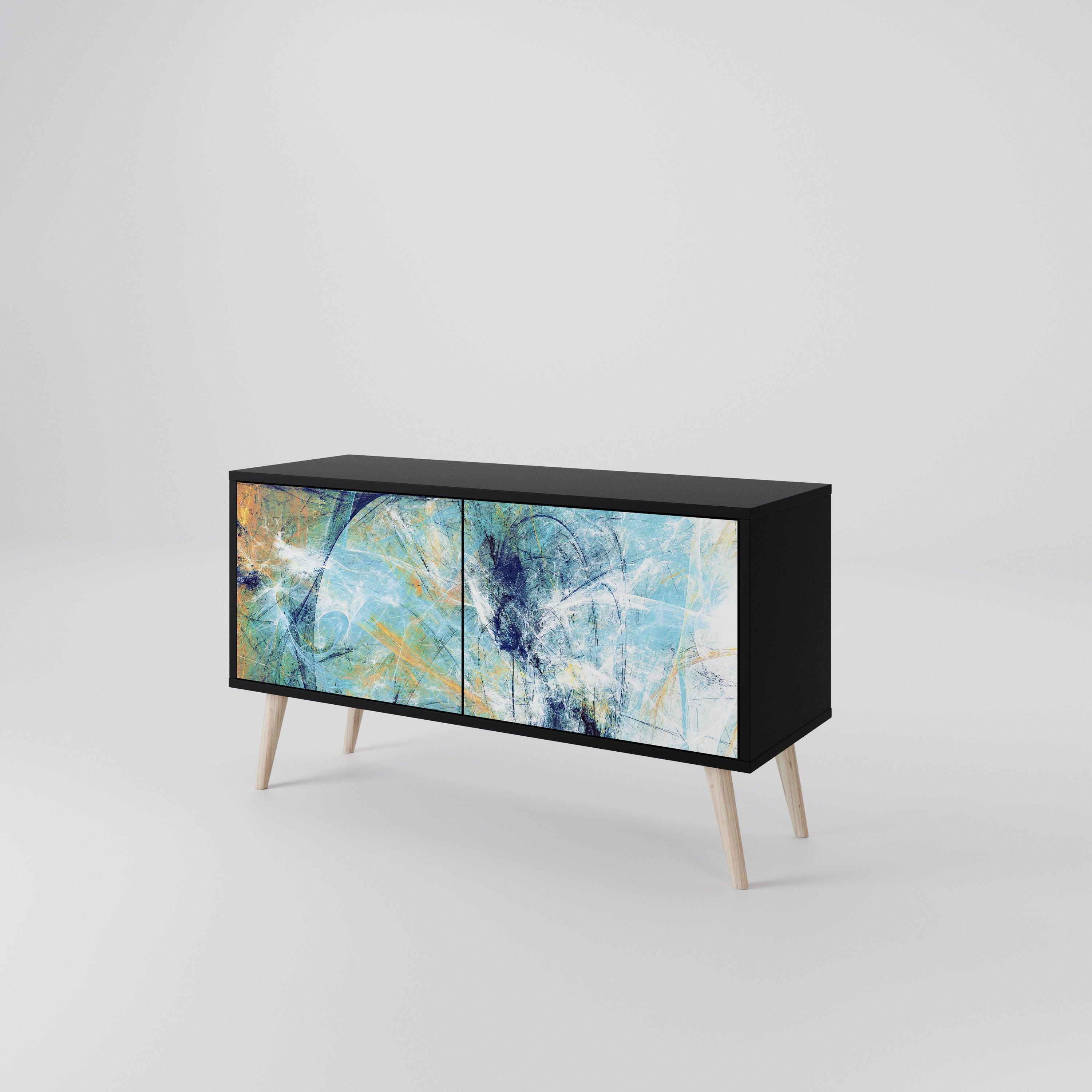 ABSTRACT THOUGHTS Mueble de TV Compacto de 2 puertas