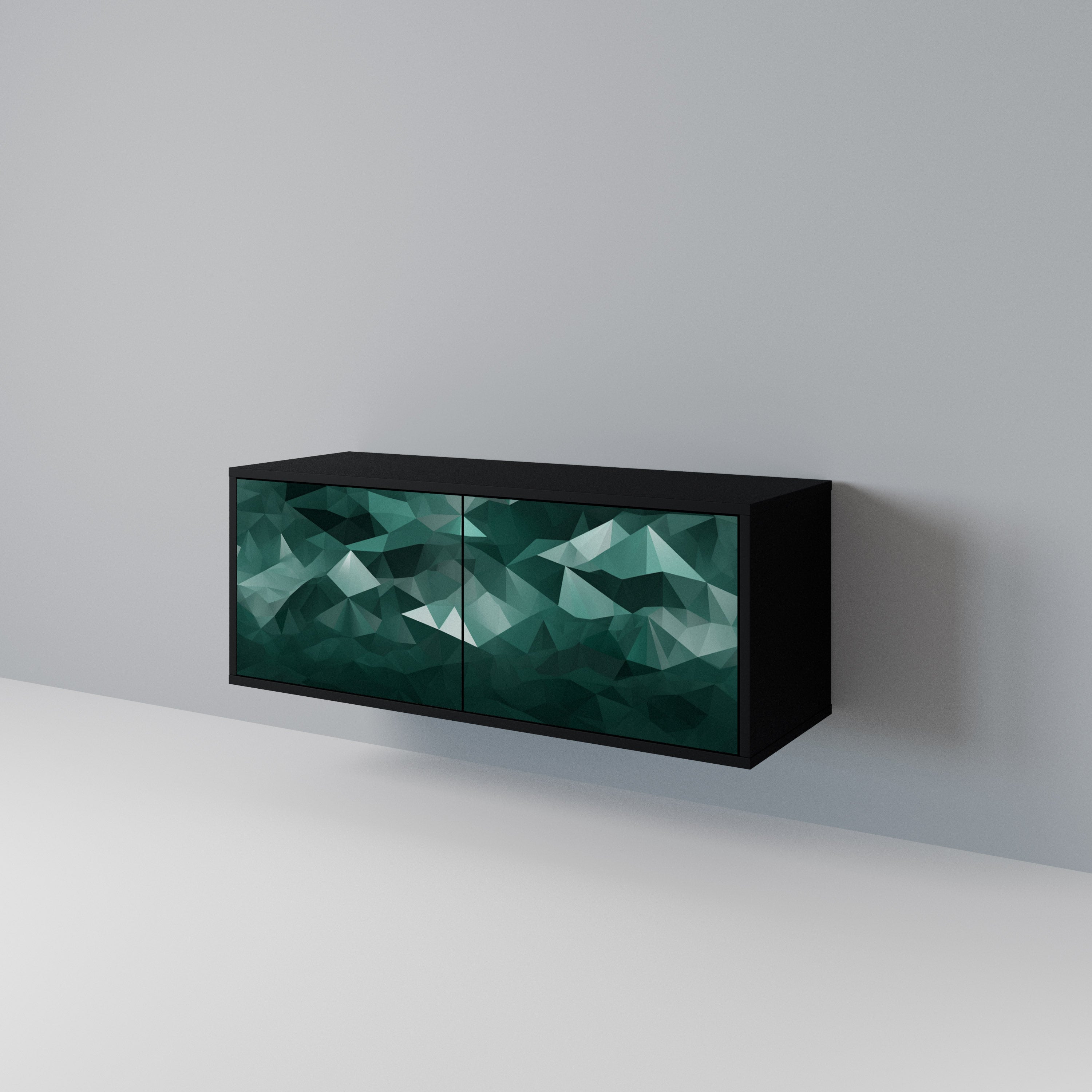 POLYGONAL FLOATING Mueble de TV Compacto de 2 puertas