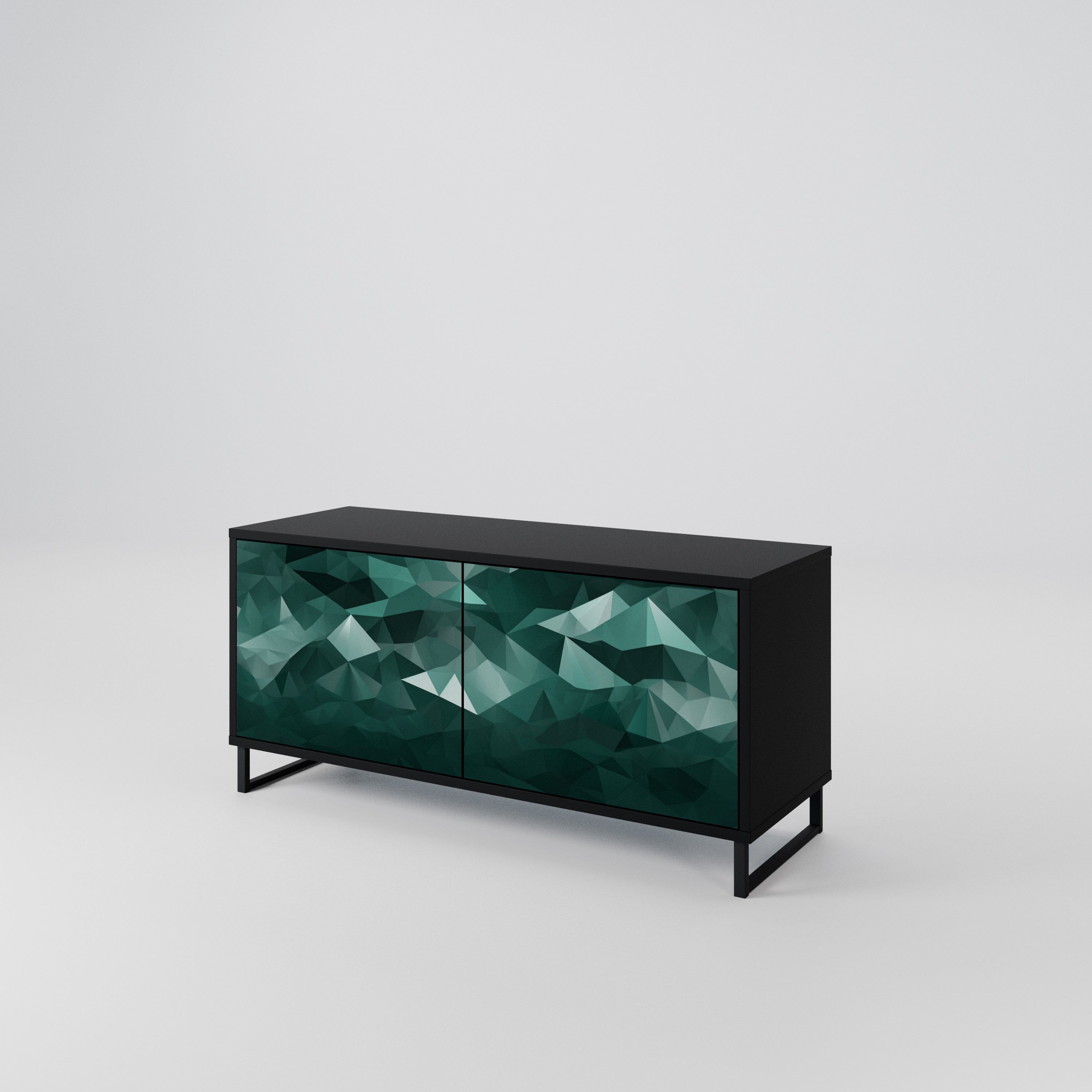 POLYGONAL FLOATING Mueble de TV Compacto de 2 puertas