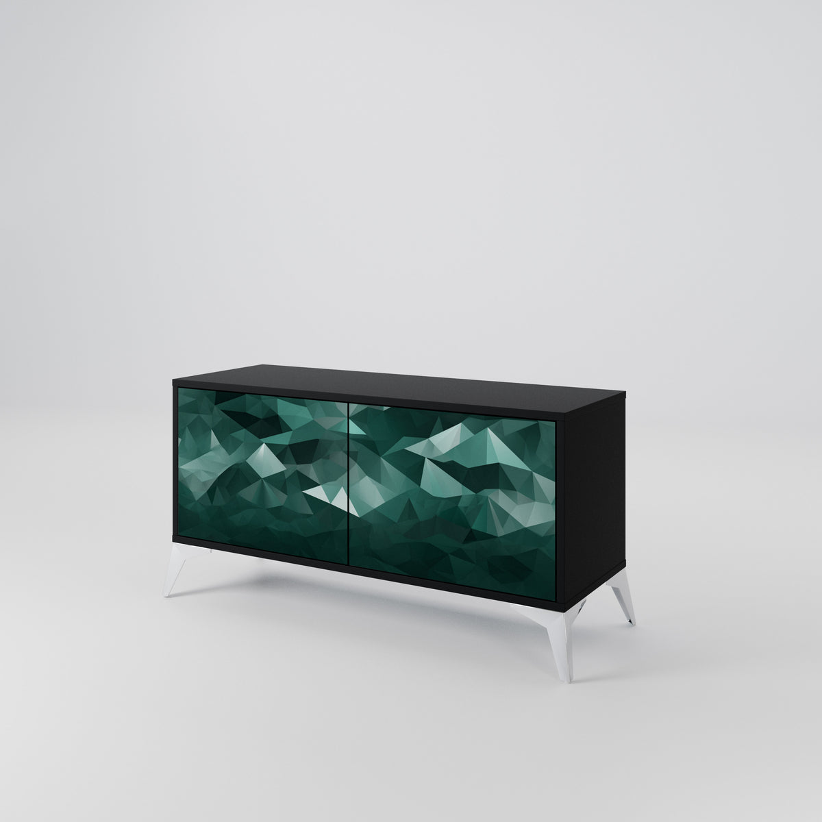 POLYGONAL FLOATING Mueble de TV Compacto de 2 puertas