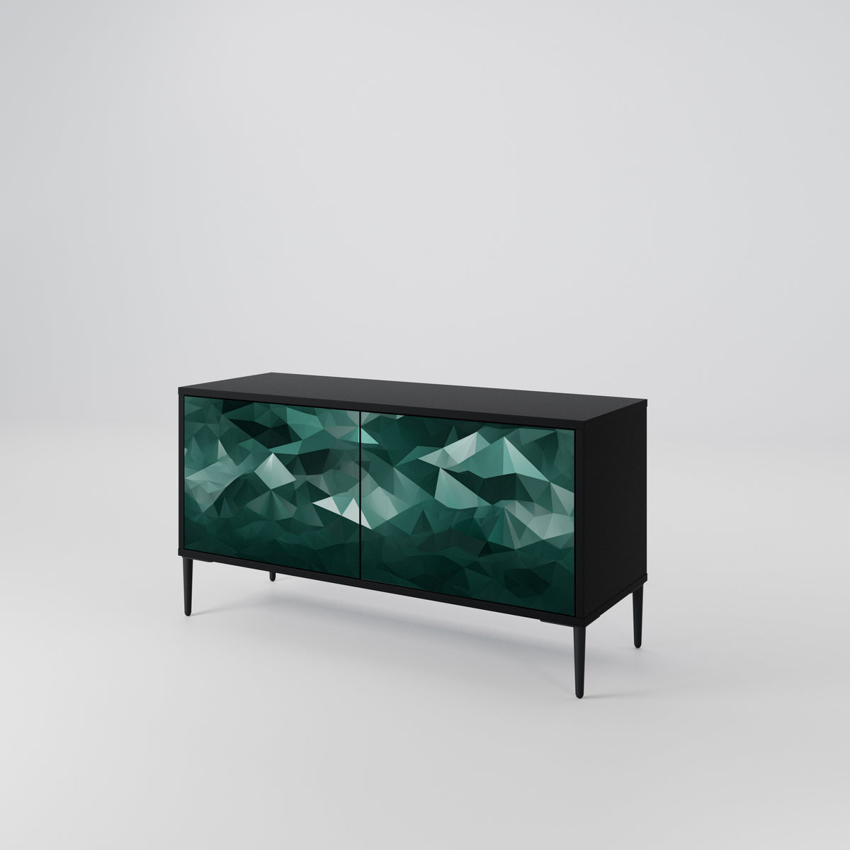 POLYGONAL FLOATING Mueble de TV Compacto de 2 puertas