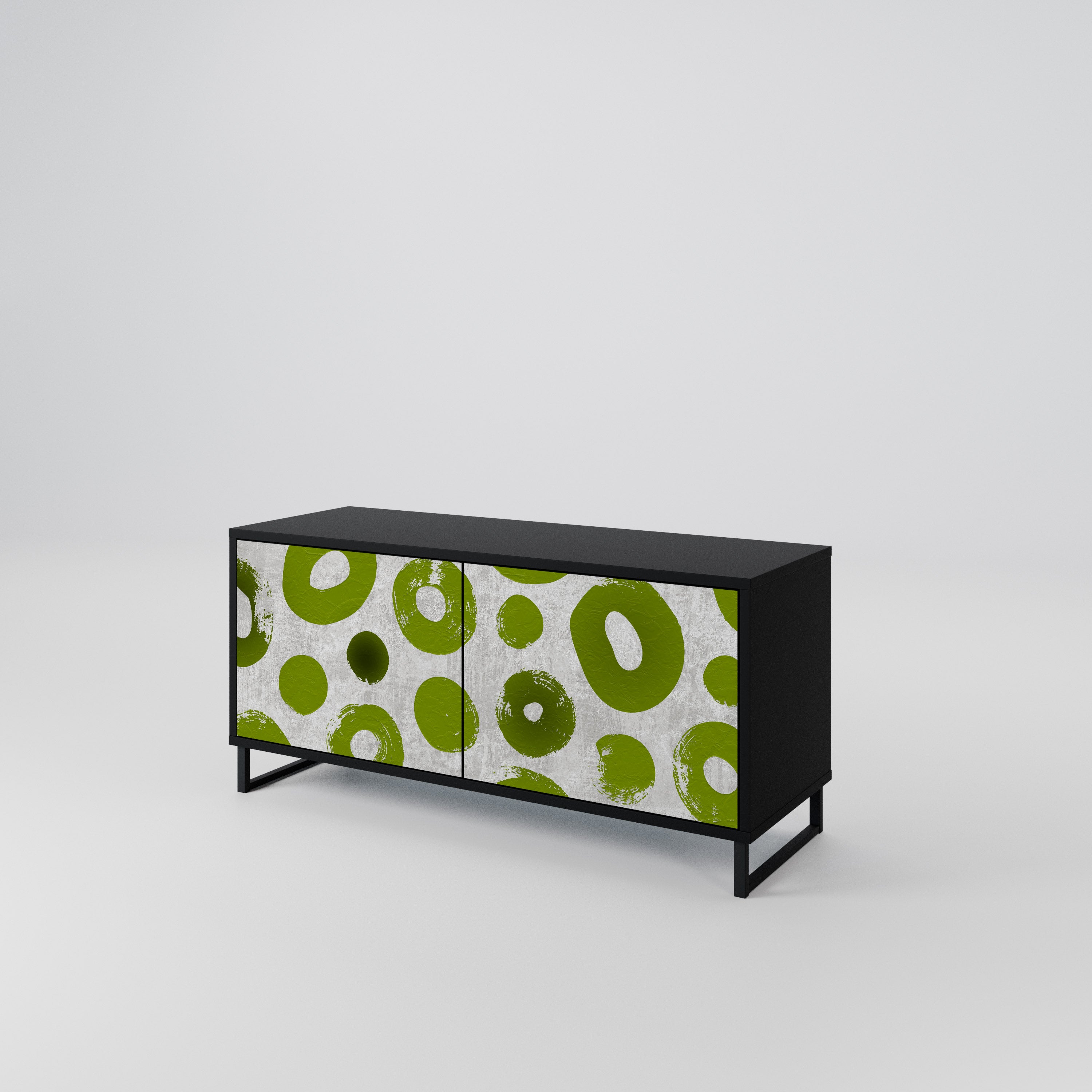 GREEN RHAPSODY Mueble de TV Compacto de 2 puertas