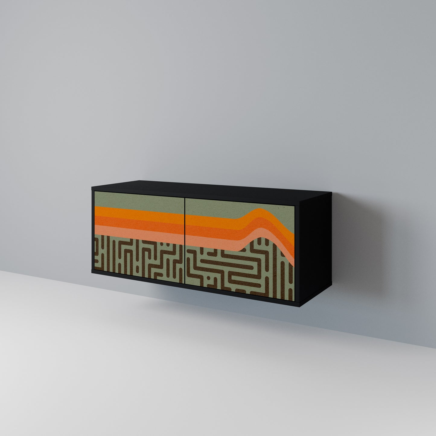 SIMPLE SOLUTIONS Mueble de TV Compacto de 2 puertas