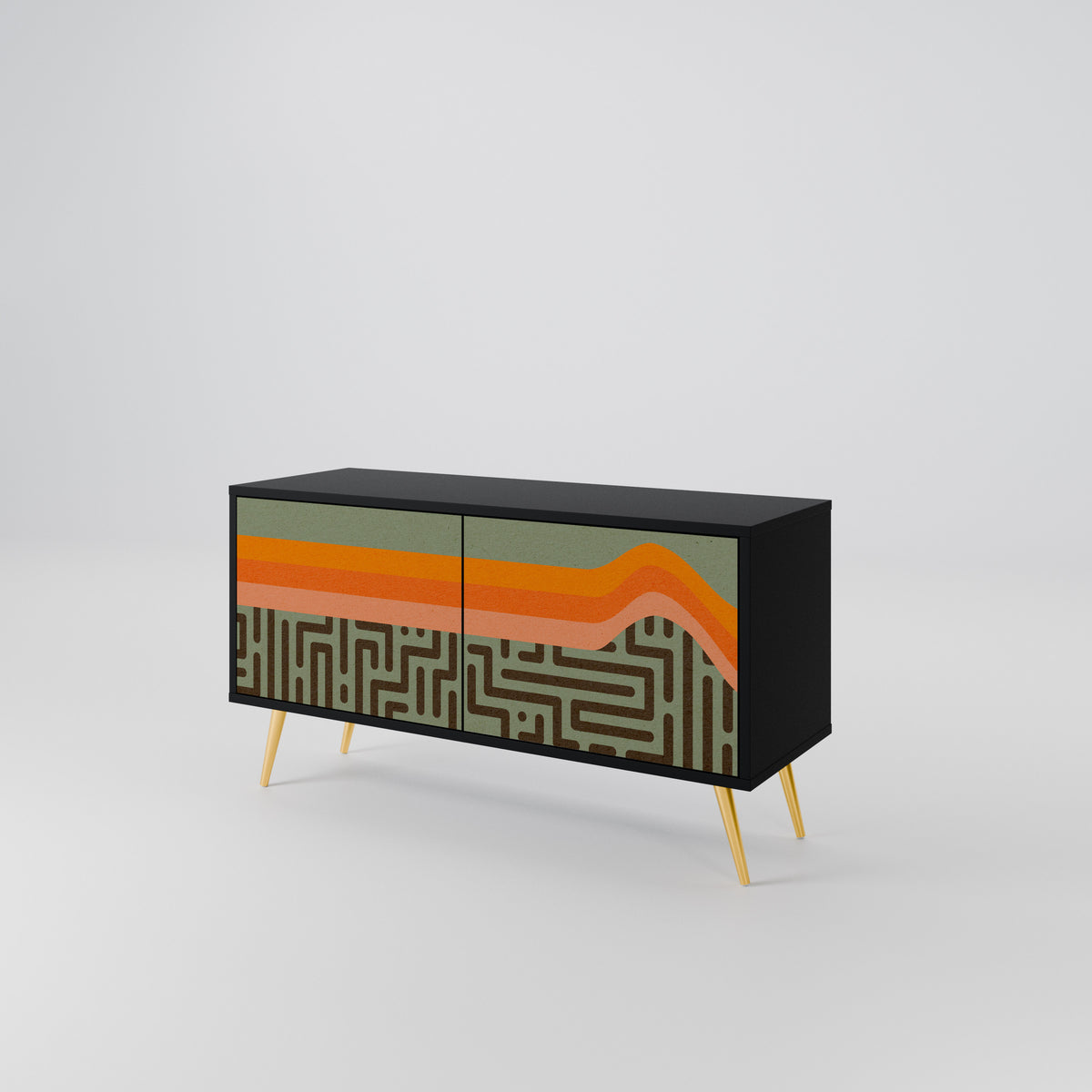 SIMPLE SOLUTIONS Mueble de TV Compacto de 2 puertas