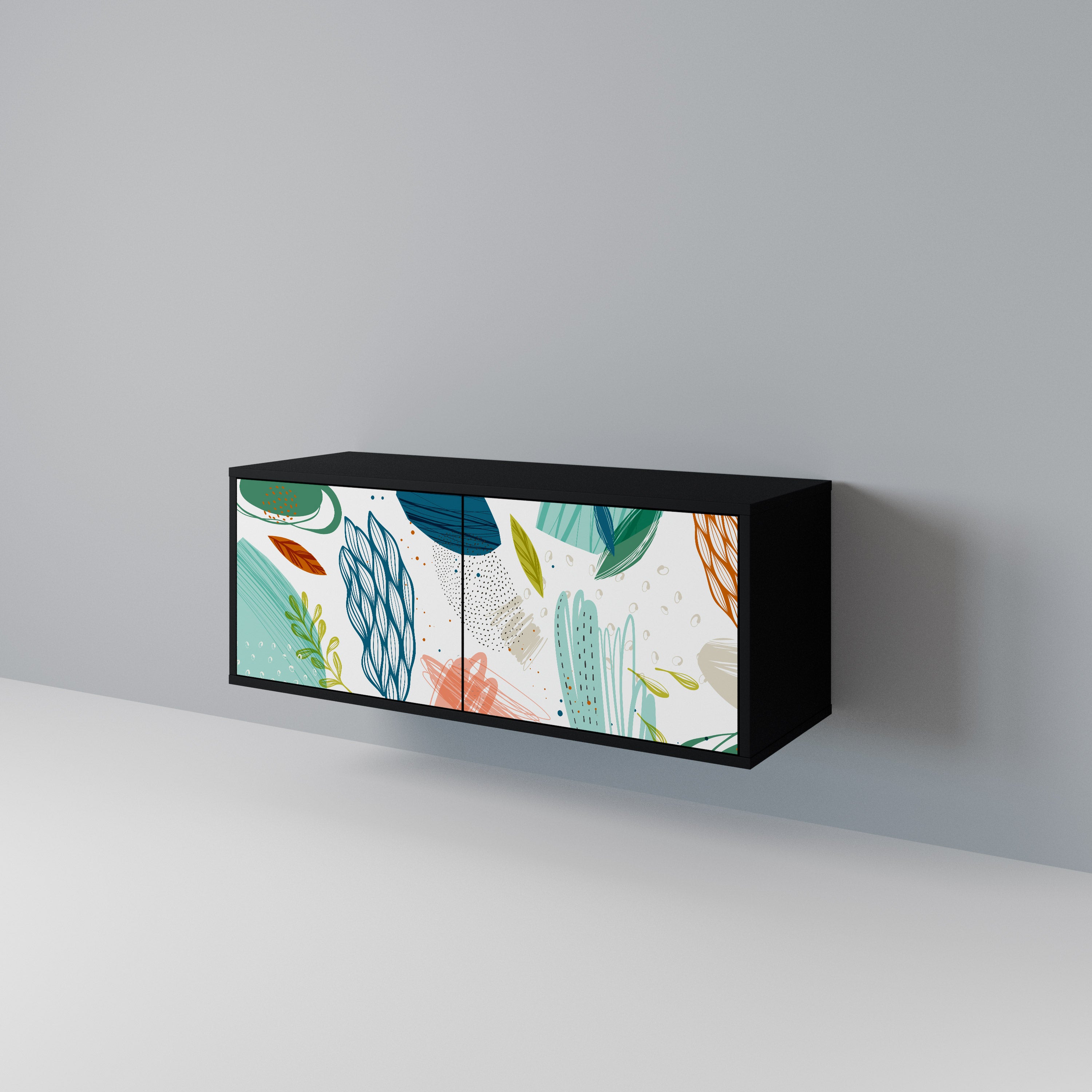 BOTANICAL HURRICANE Mueble de TV Compacto de 2 puertas