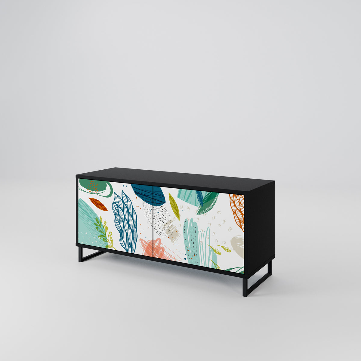 BOTANICAL HURRICANE Mueble de TV Compacto de 2 puertas