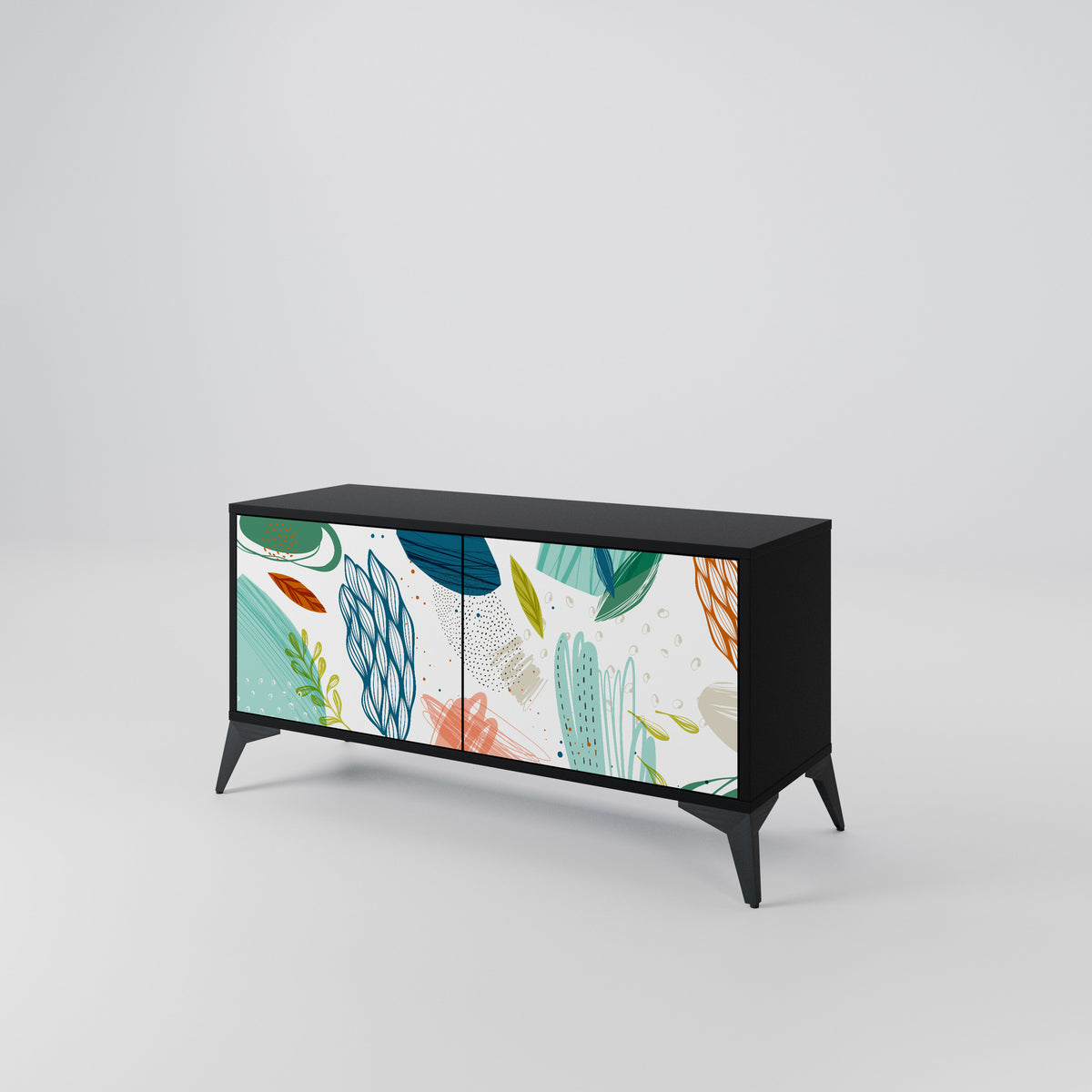 BOTANICAL HURRICANE Mueble de TV Compacto de 2 puertas