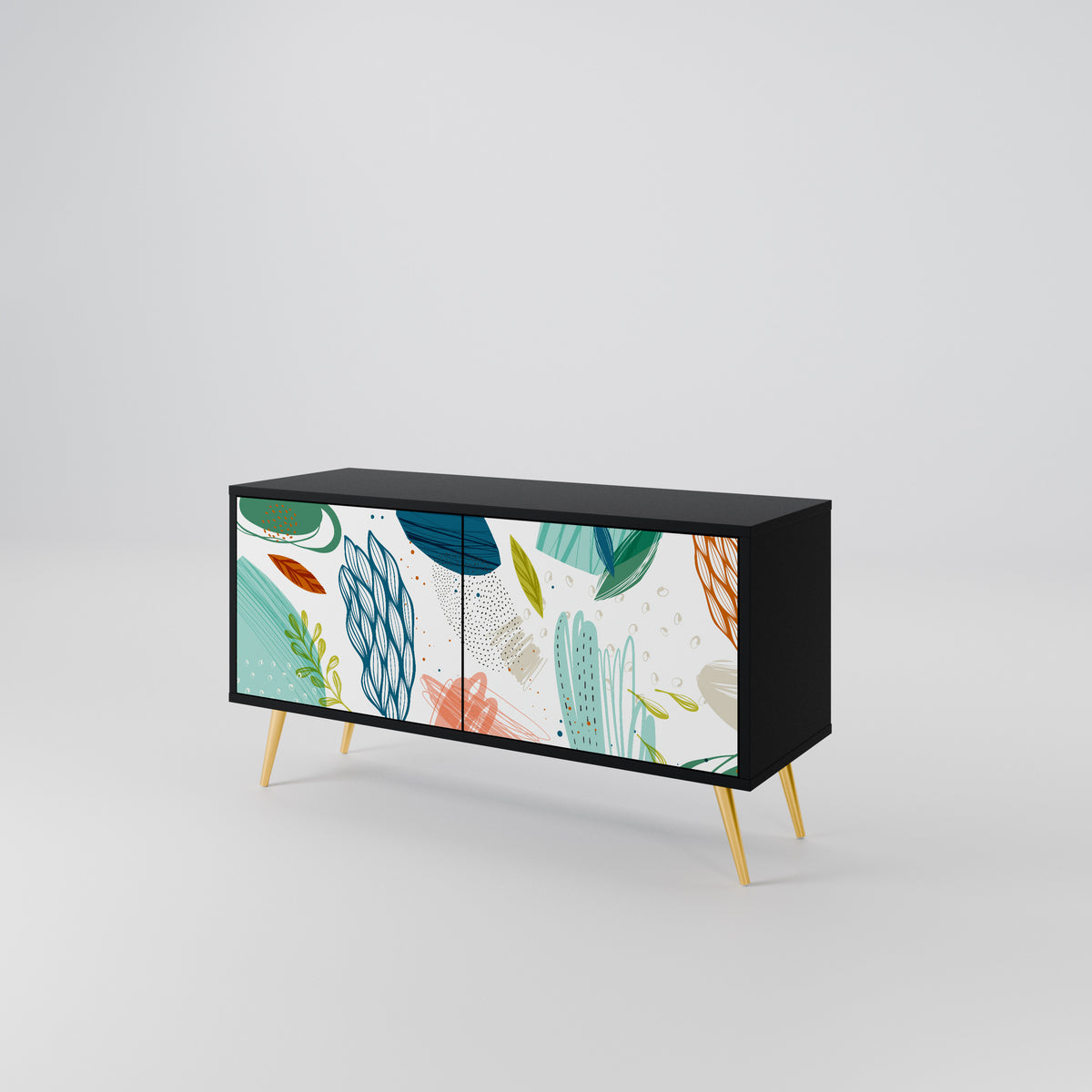 BOTANICAL HURRICANE Mueble de TV Compacto de 2 puertas