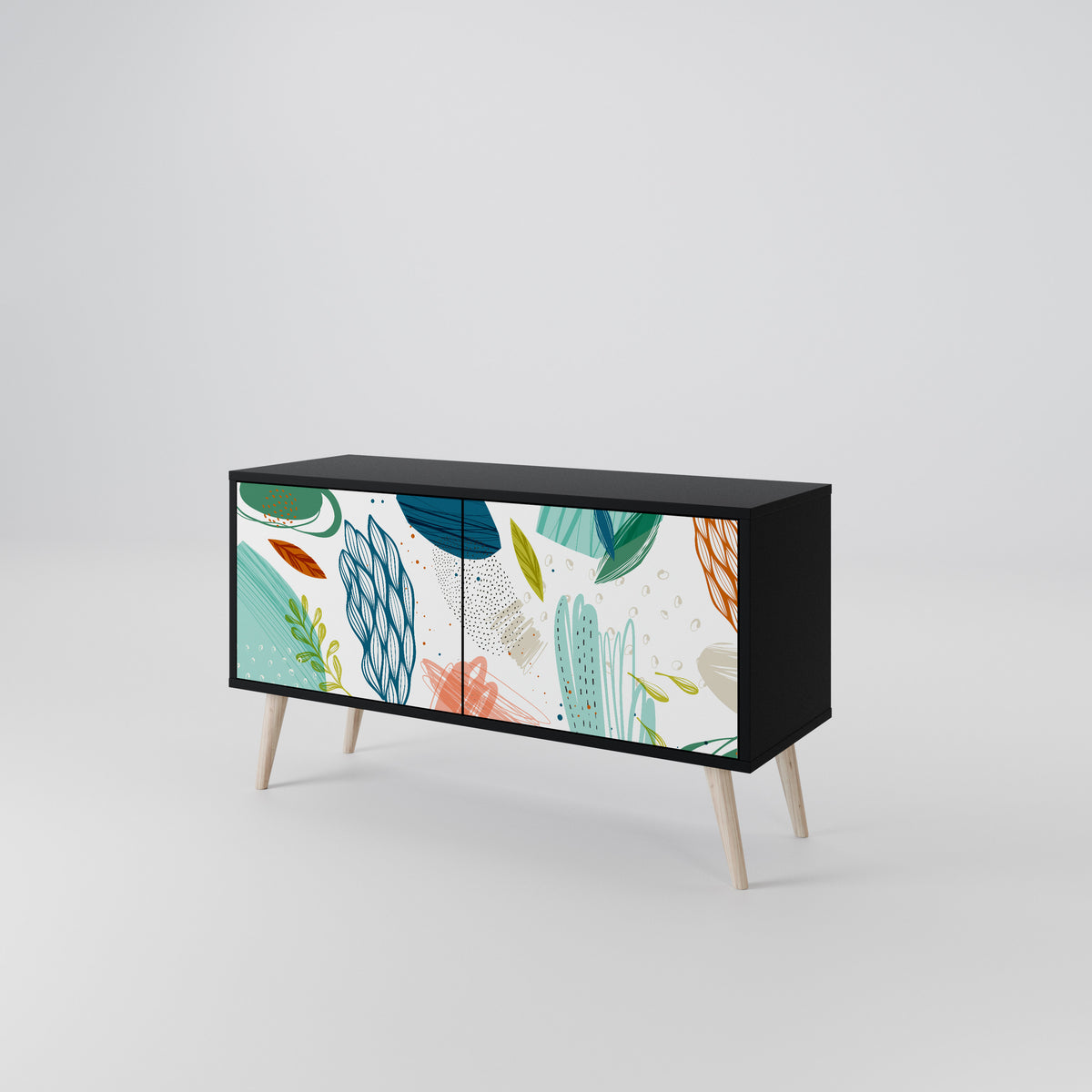 BOTANICAL HURRICANE Mueble de TV Compacto de 2 puertas