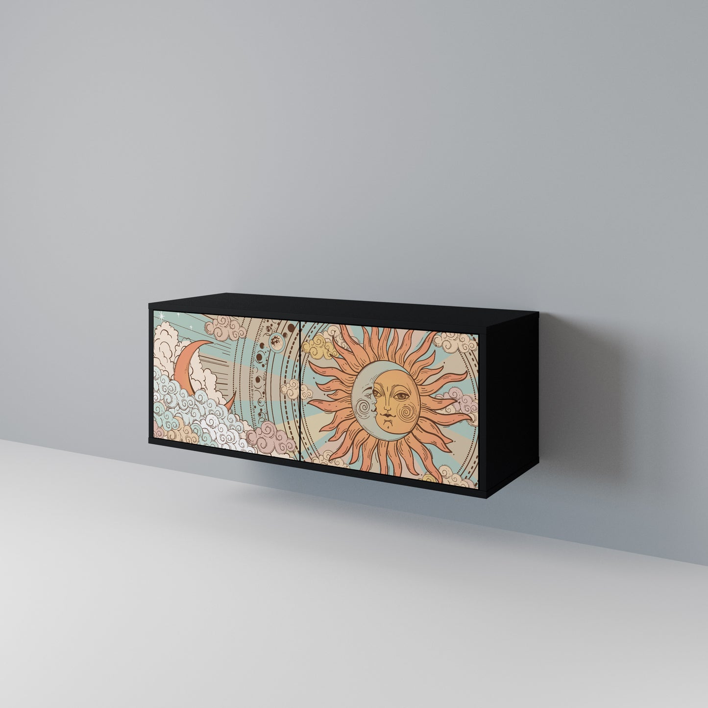 MYSTICAL STRUCTURE Compact 2-Door TV Cabinet