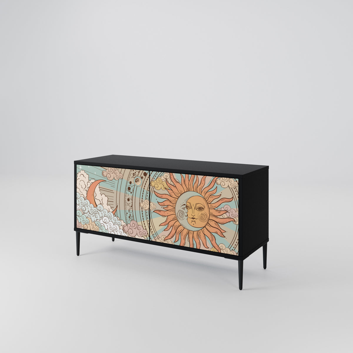 MYSTICAL STRUCTURE Compact 2-Door TV Cabinet