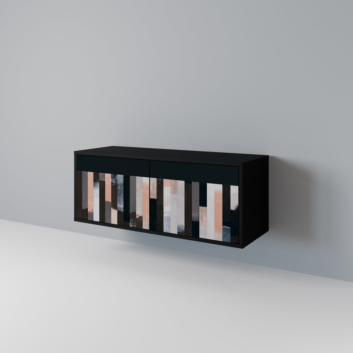 COLLAGE OF RECTANGLES Mueble de TV Compacto de 2 puertas
