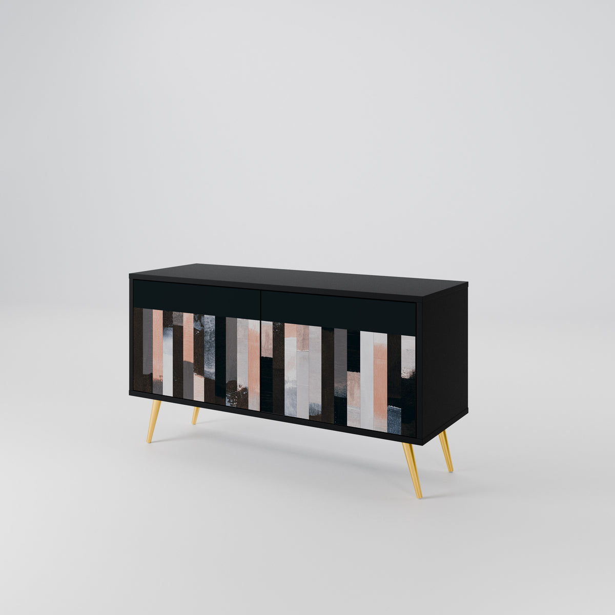COLLAGE OF RECTANGLES Mueble de TV Compacto de 2 puertas