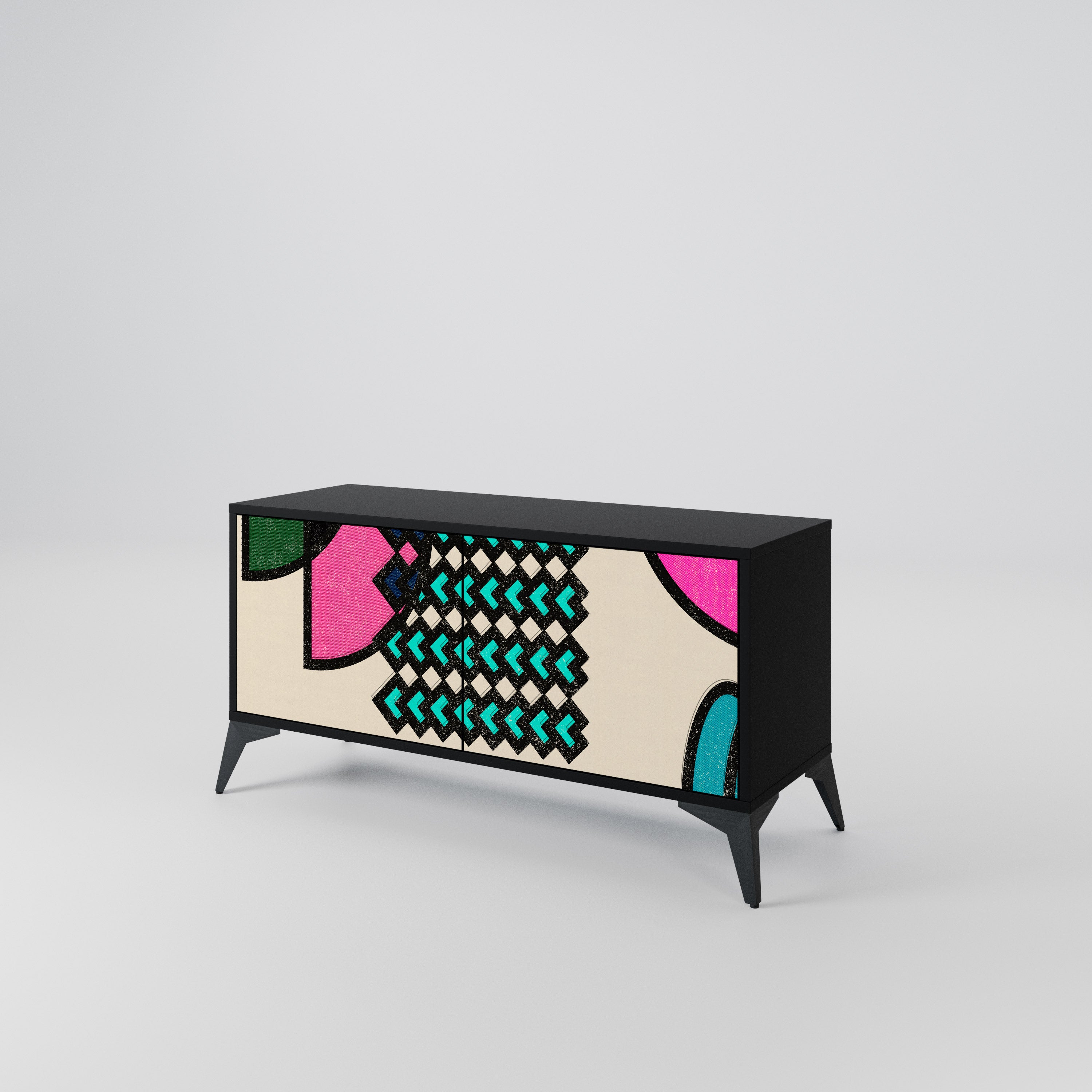 GEOMETRIC RHAPSODY Compact 2-Door TV Cabinet
