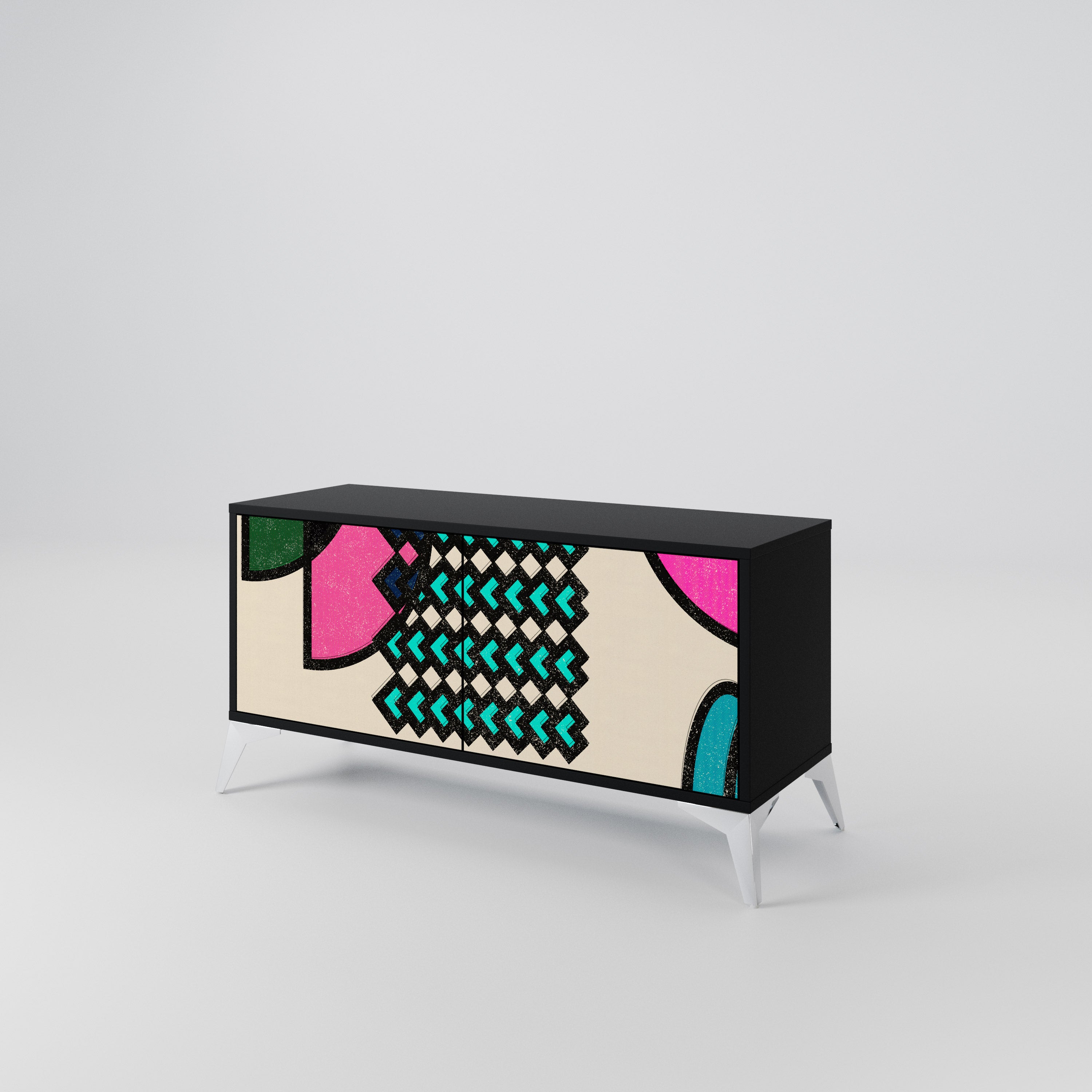 GEOMETRIC RHAPSODY Compact 2-Door TV Cabinet
