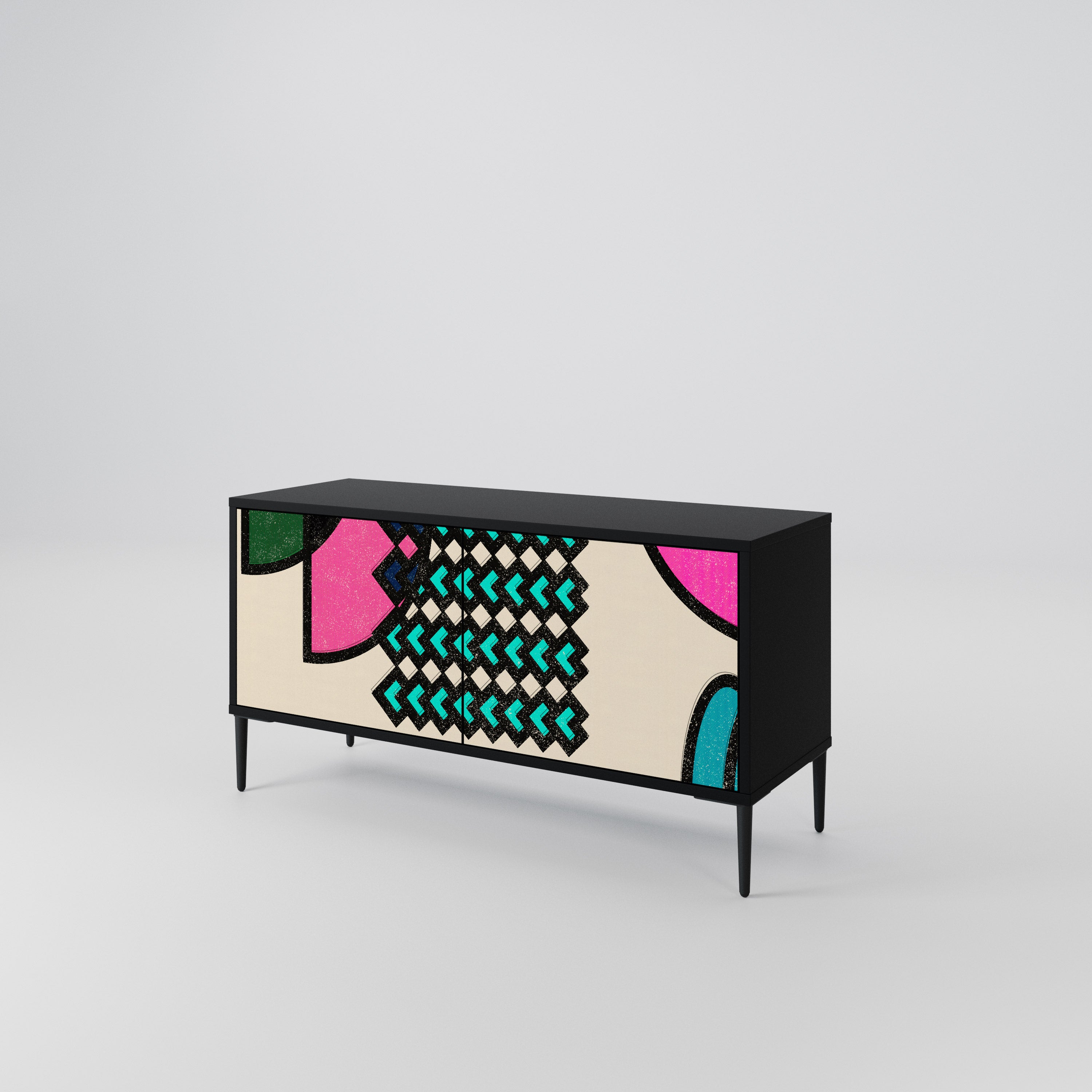 GEOMETRIC RHAPSODY Compact 2-Door TV Cabinet