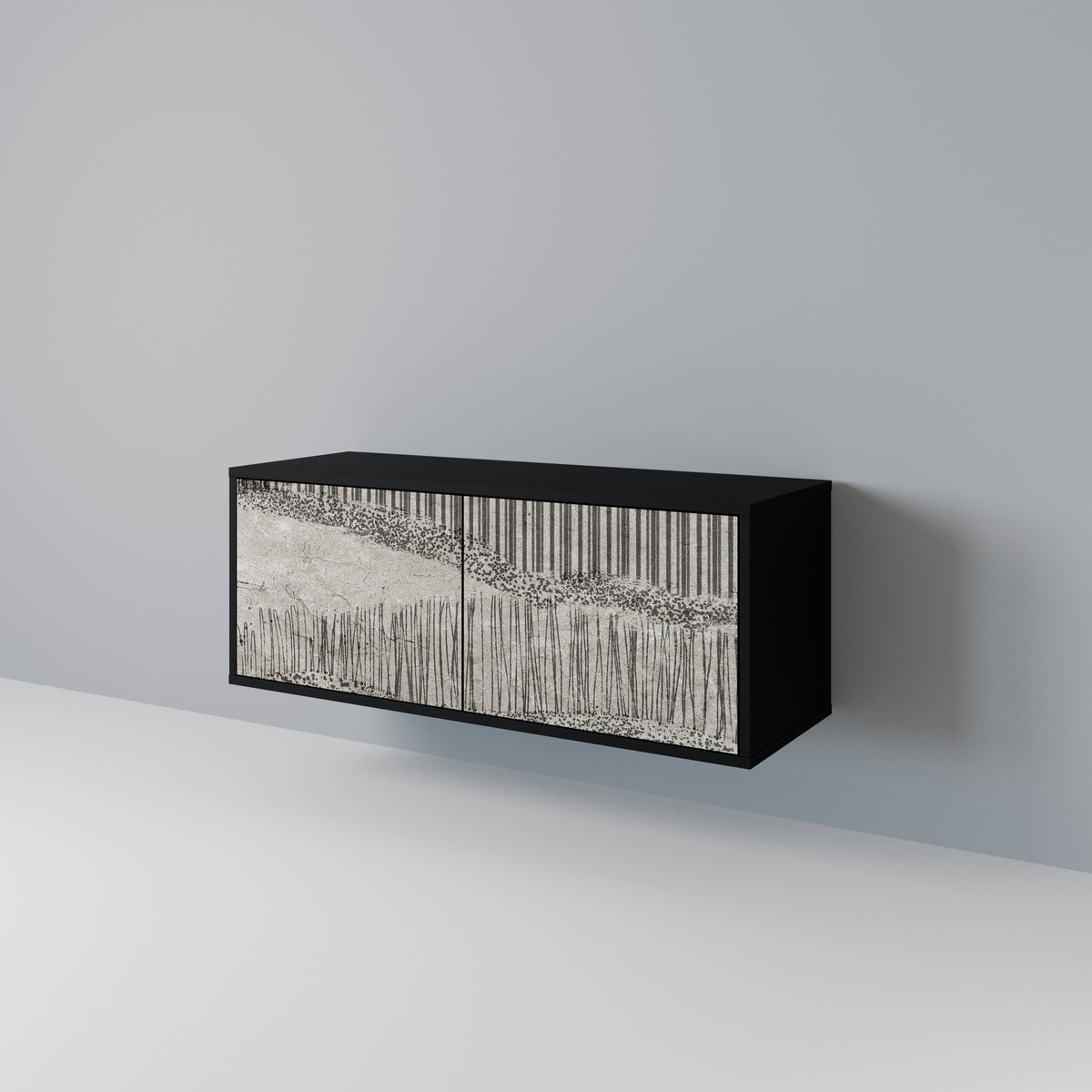 GRAIN LINES Mueble de TV Compacto de 2 puertas