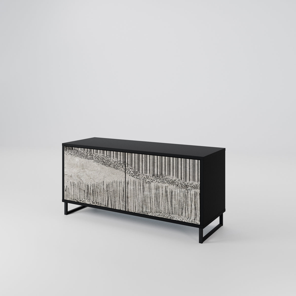 GRAIN LINES Mueble de TV Compacto de 2 puertas