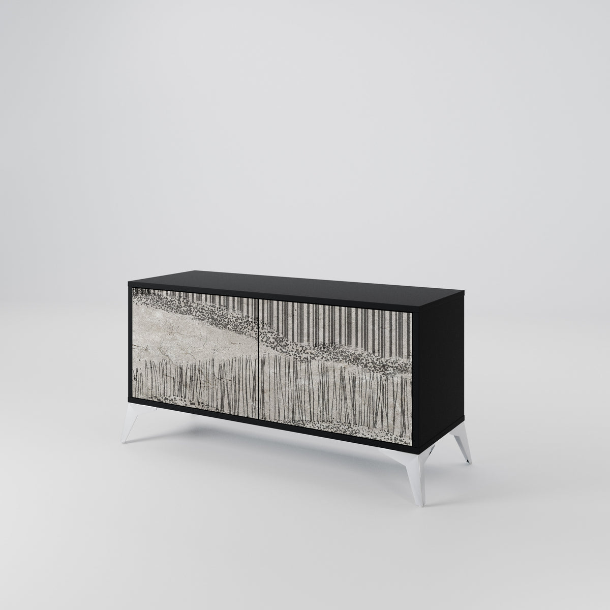 GRAIN LINES Mueble de TV Compacto de 2 puertas