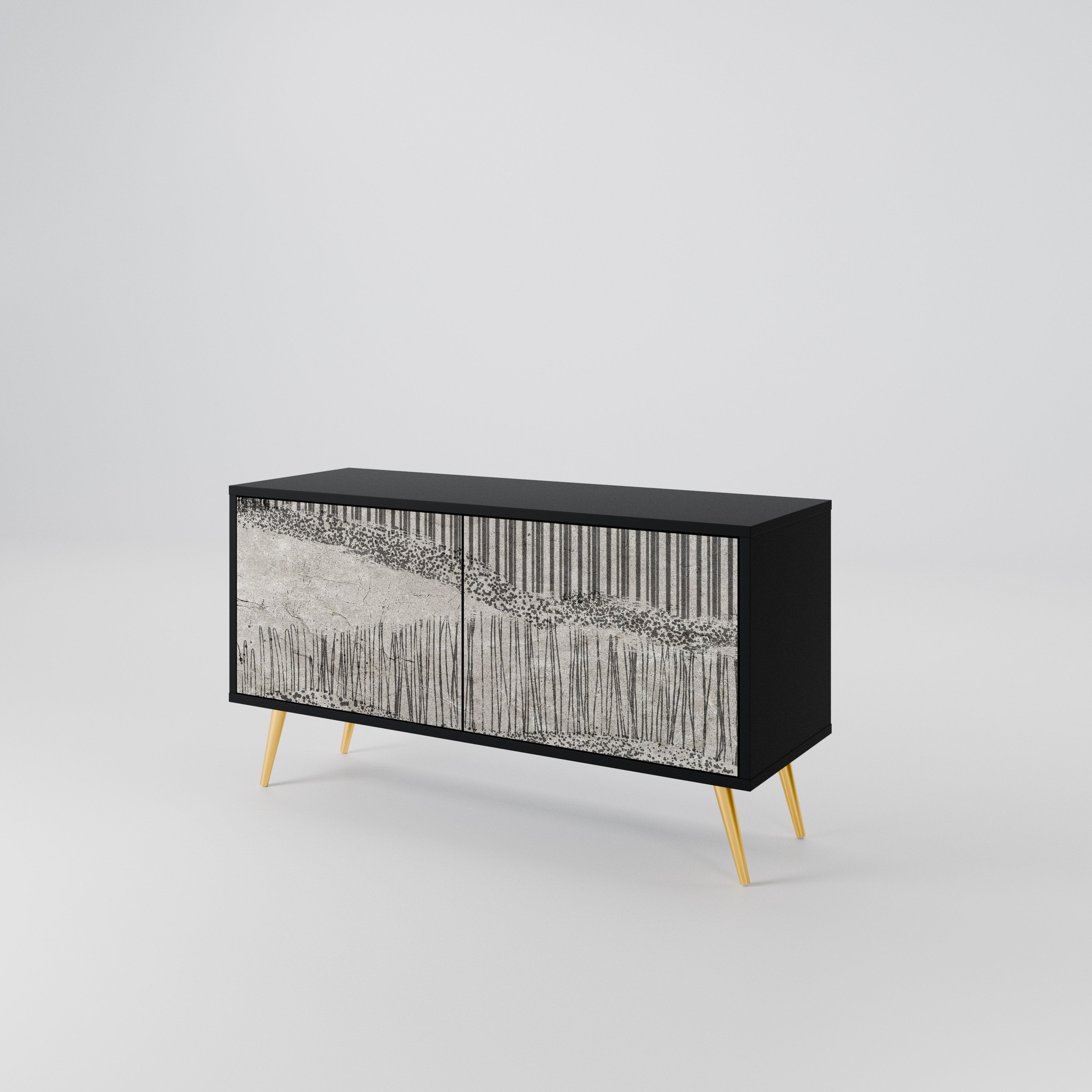 GRAIN LINES Mueble de TV Compacto de 2 puertas