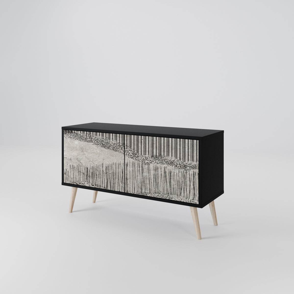 GRAIN LINES Mueble de TV Compacto de 2 puertas