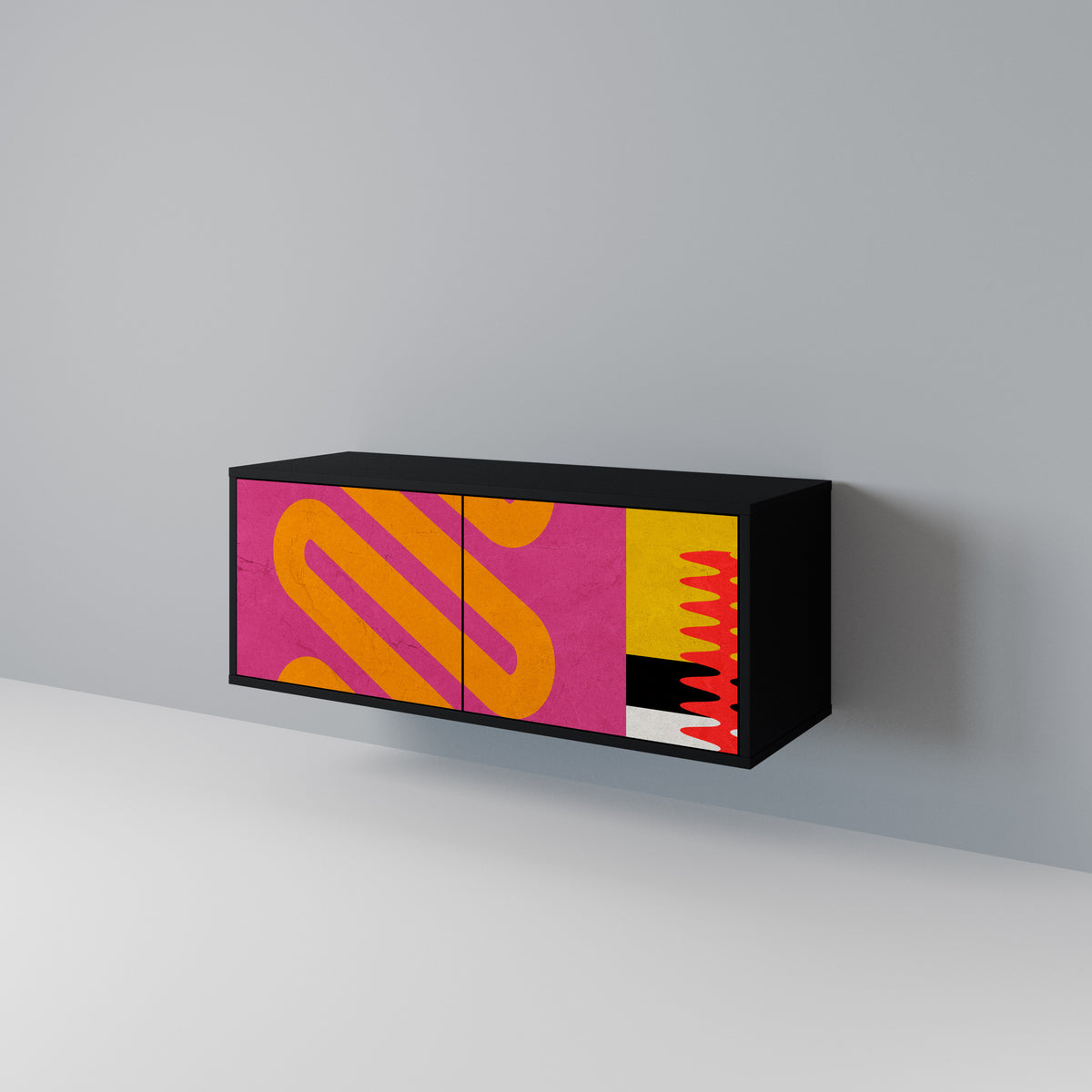 VIVID ART Mueble de TV Compacto de 2 puertas