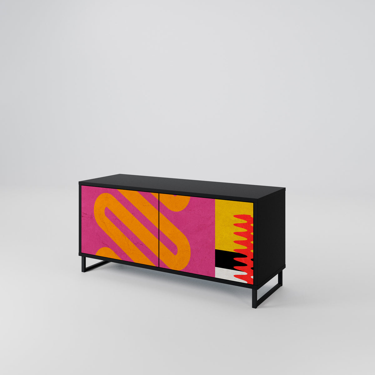 VIVID ART Mueble de TV Compacto de 2 puertas