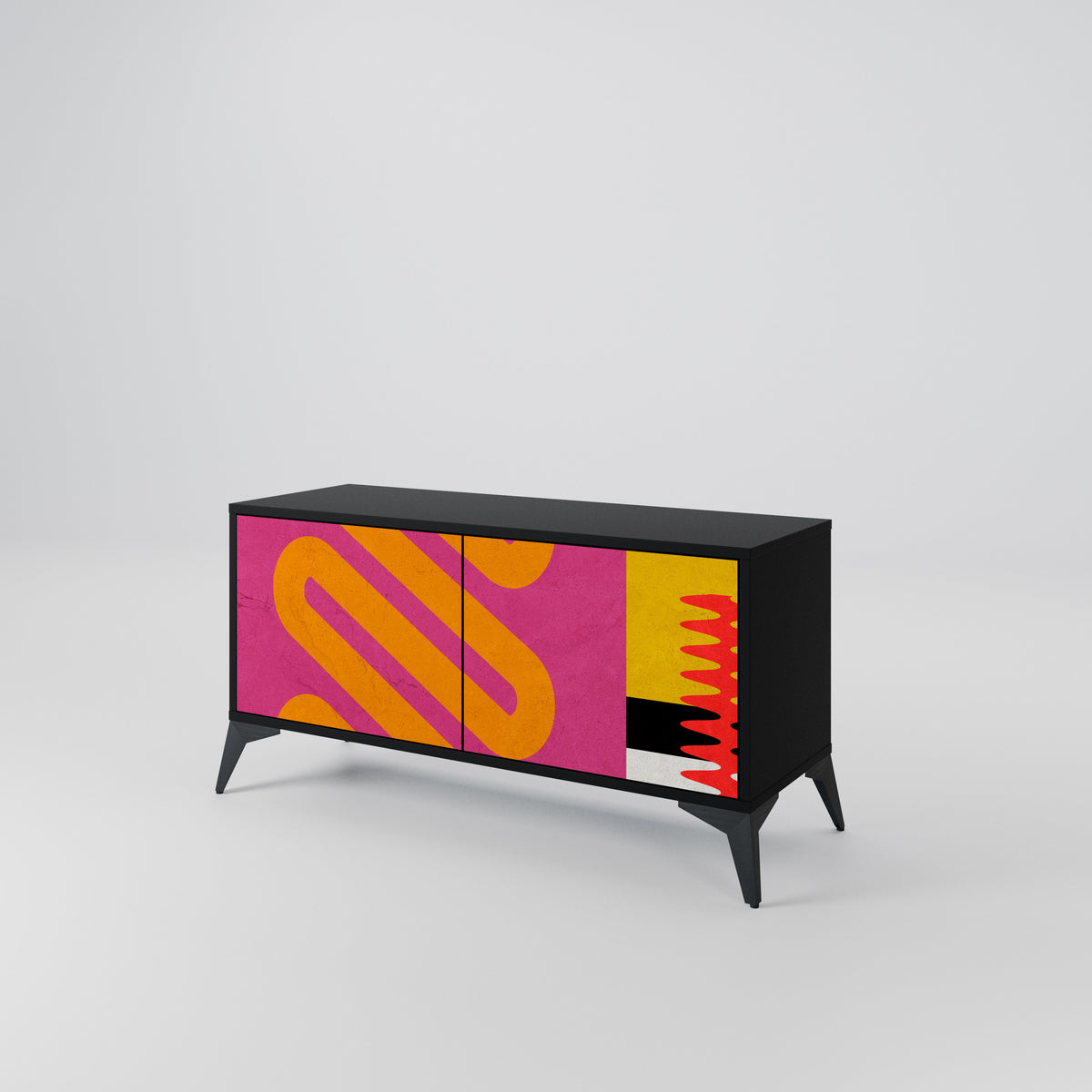 VIVID ART Mueble de TV Compacto de 2 puertas