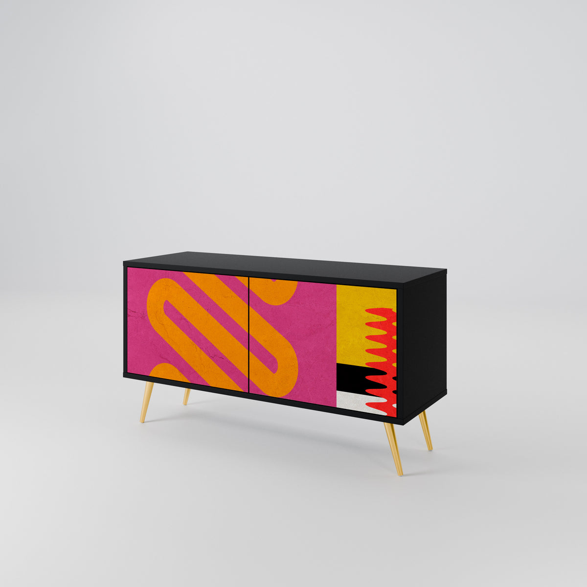 VIVID ART Mueble de TV Compacto de 2 puertas