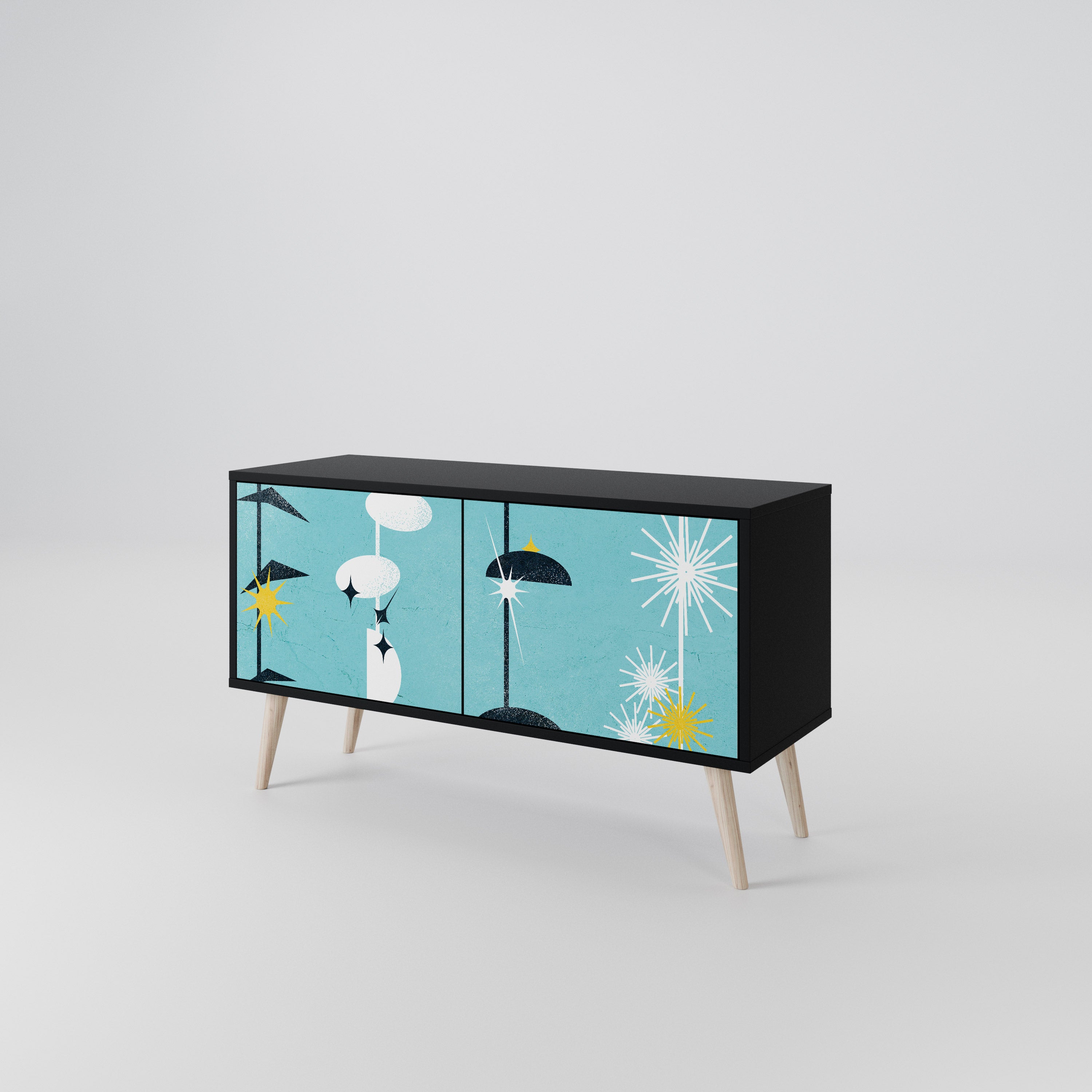 PATHS TO HAPPINESS Mueble de TV Compacto de 2 puertas