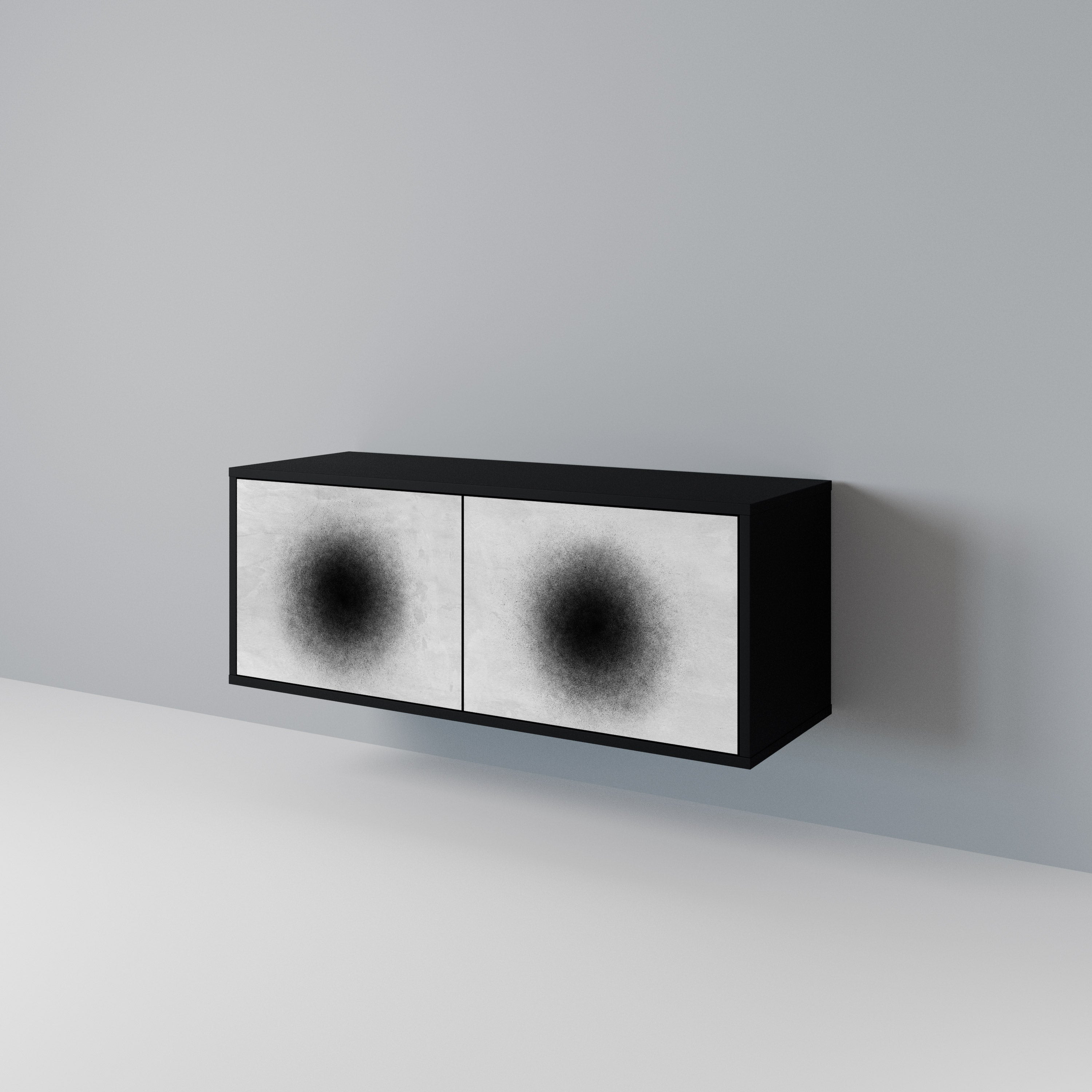 BLACK HOLE Mueble de TV Compacto de 2 puertas