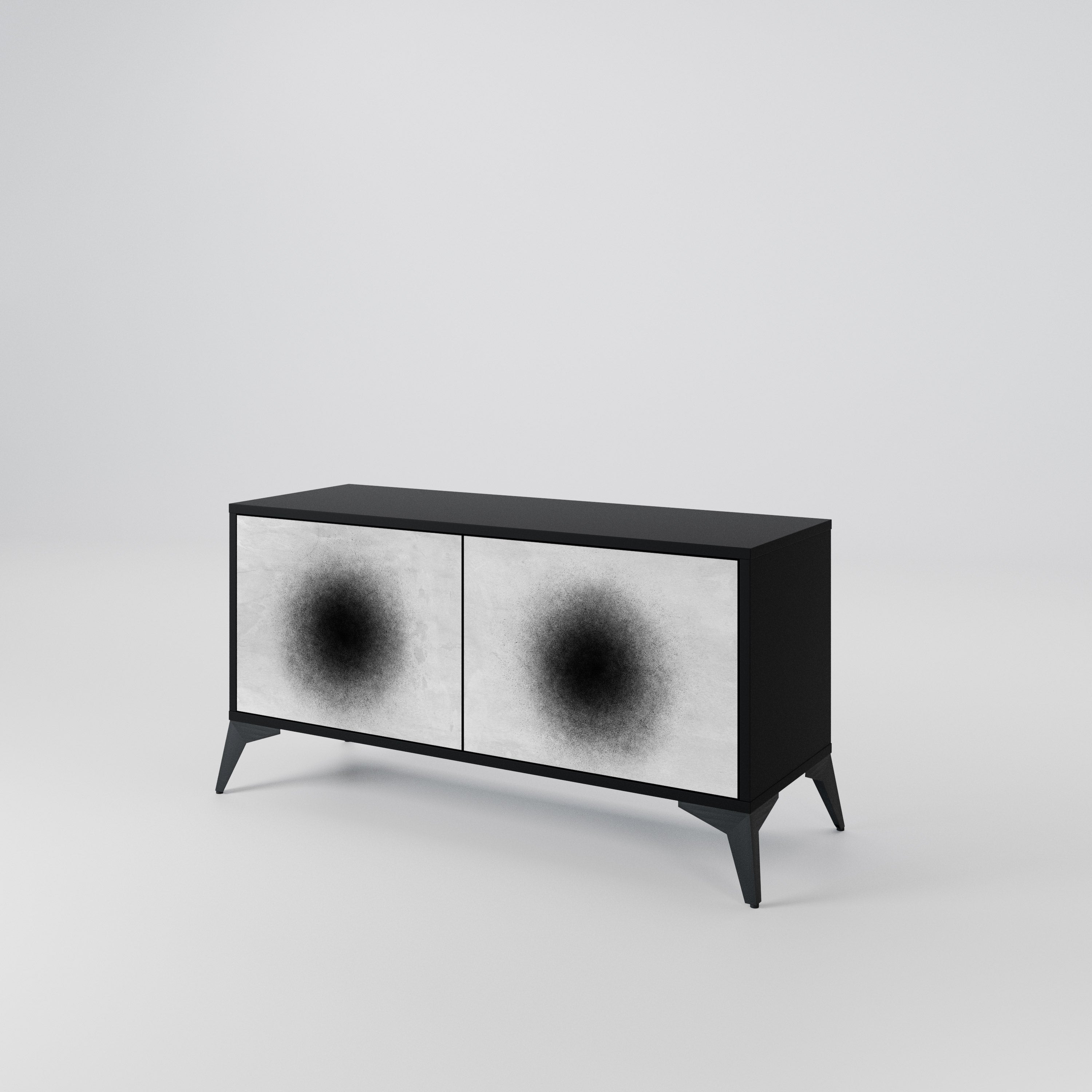 BLACK HOLE Mueble de TV Compacto de 2 puertas