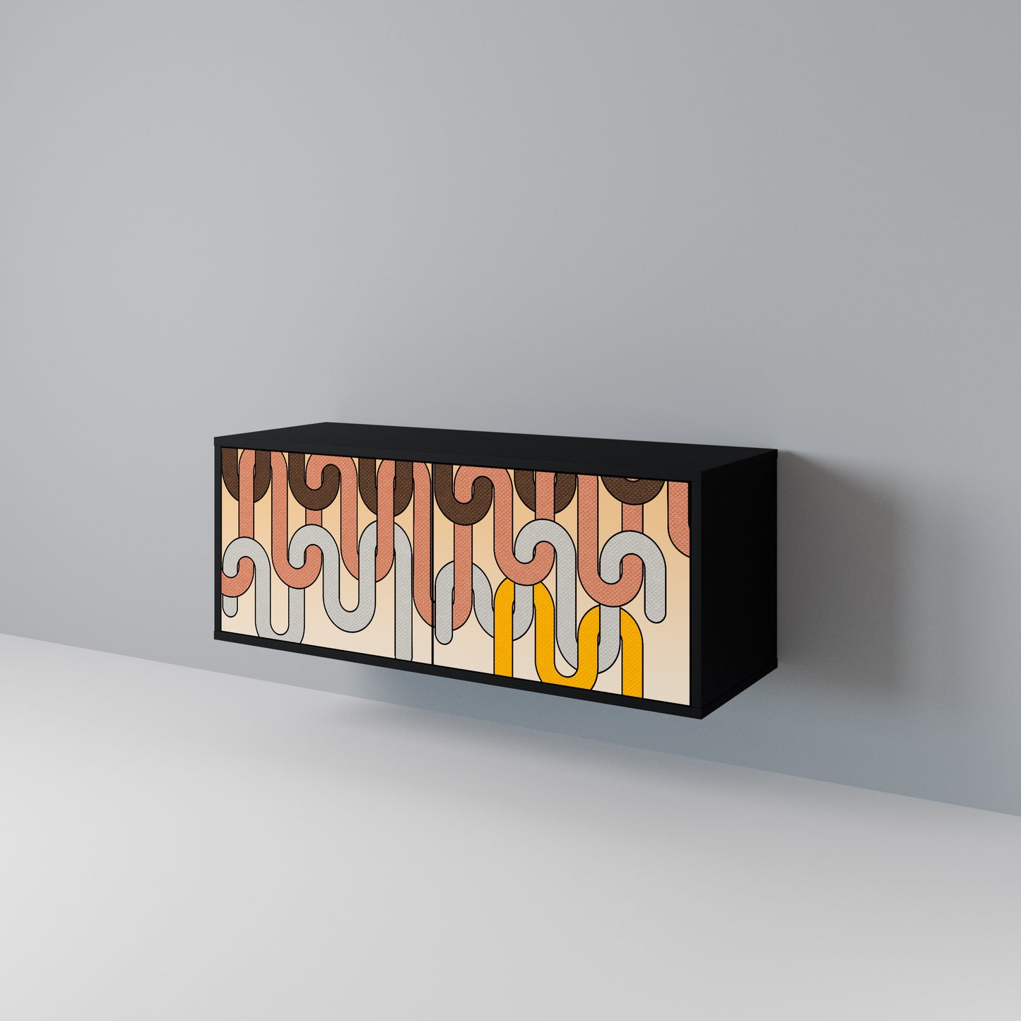 COLORFUL STRINGS Mueble de TV Compacto de 2 puertas