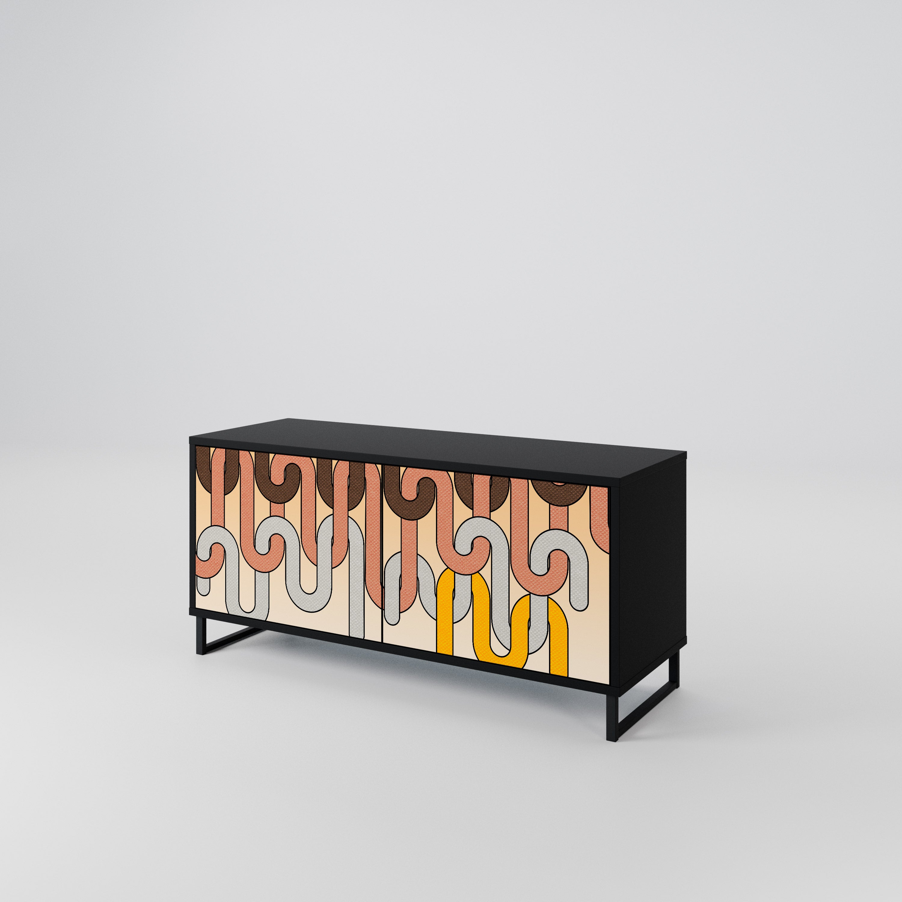 COLORFUL STRINGS Mueble de TV Compacto de 2 puertas