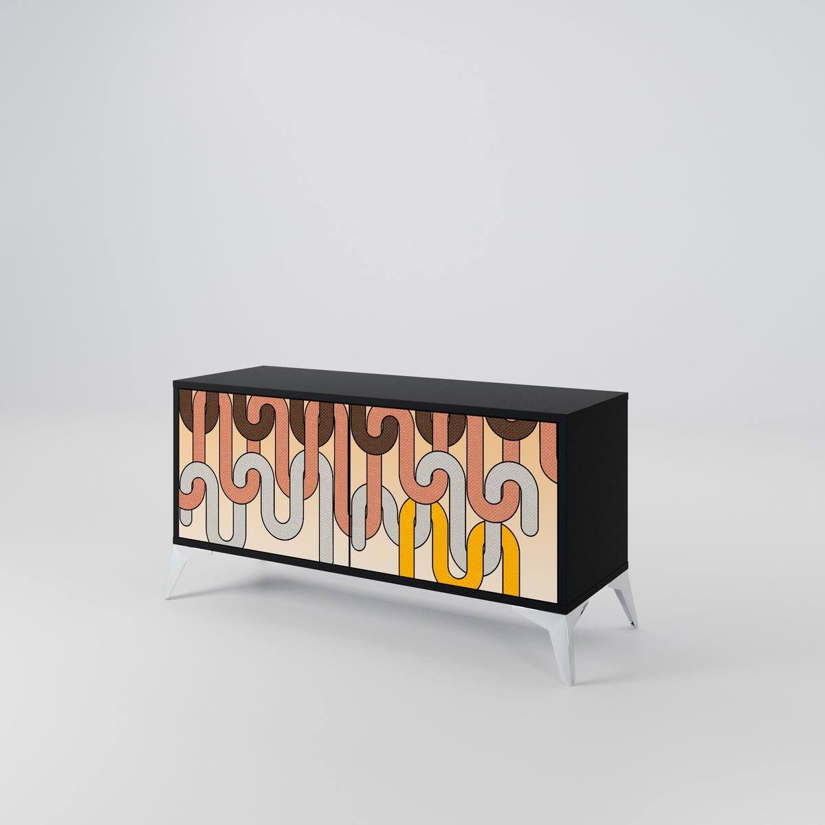 COLORFUL STRINGS Mueble de TV Compacto de 2 puertas