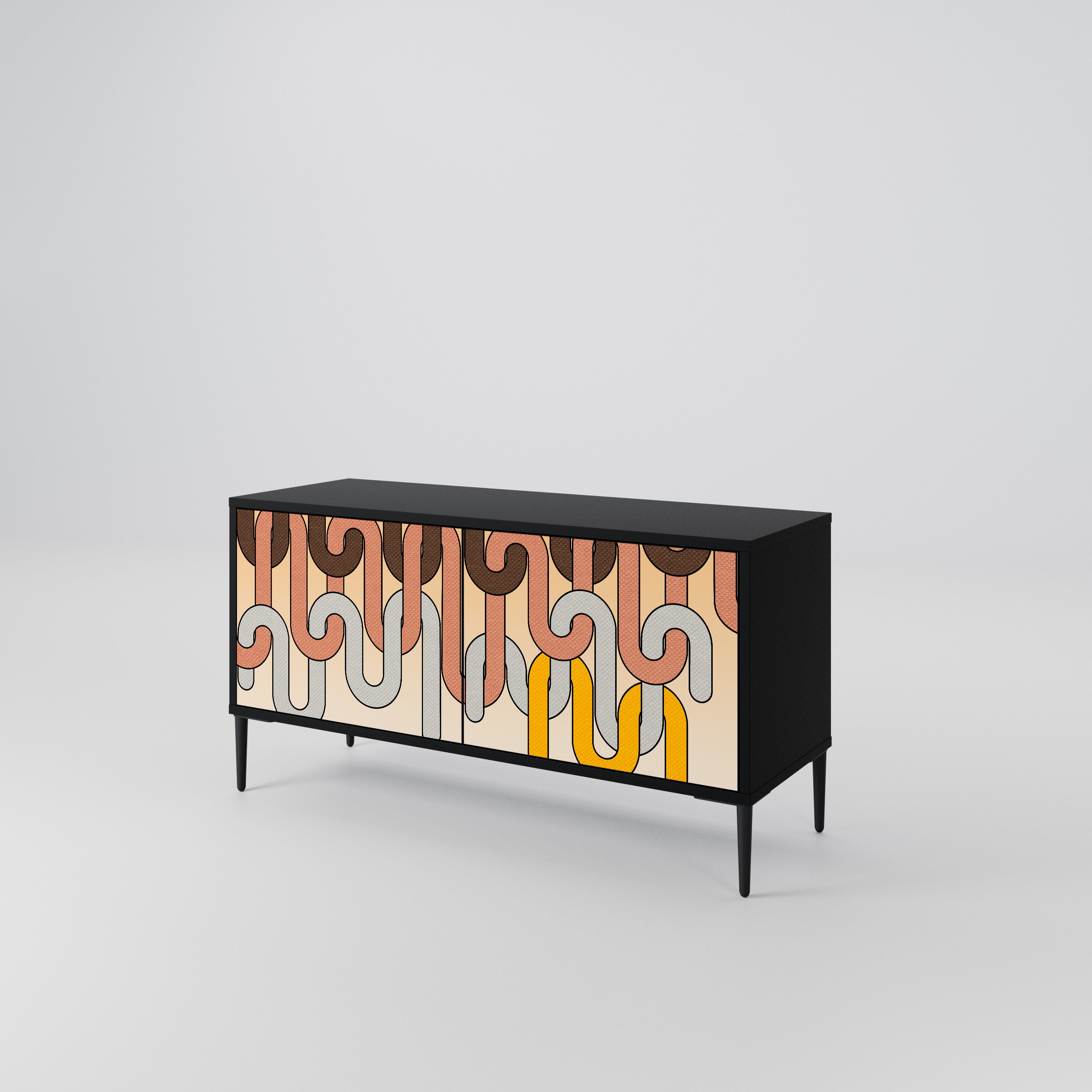 COLORFUL STRINGS Mueble de TV Compacto de 2 puertas