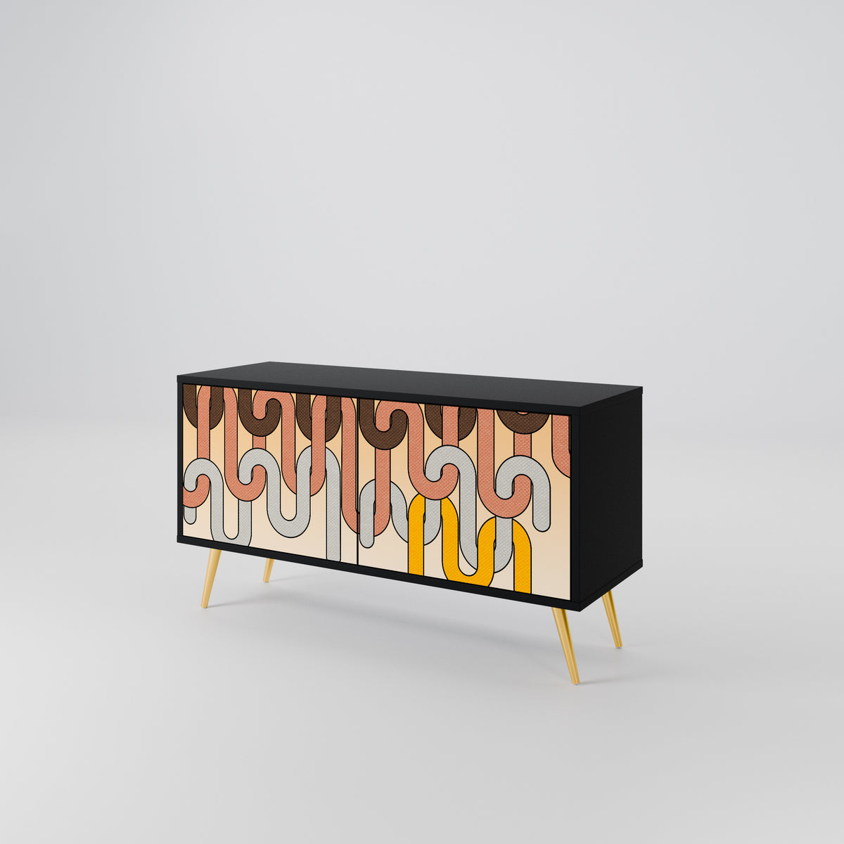 COLORFUL STRINGS Mueble de TV Compacto de 2 puertas