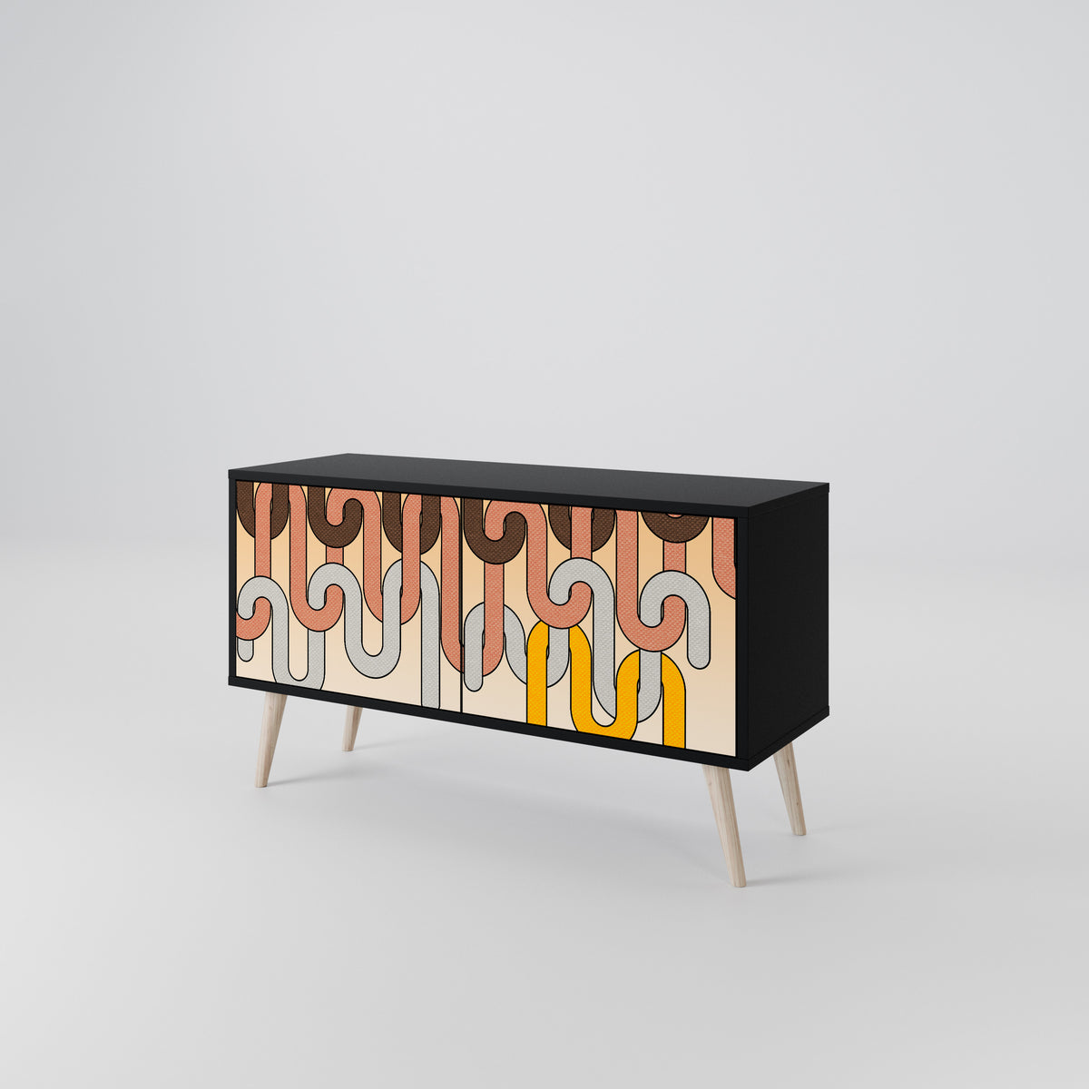 COLORFUL STRINGS Mueble de TV Compacto de 2 puertas